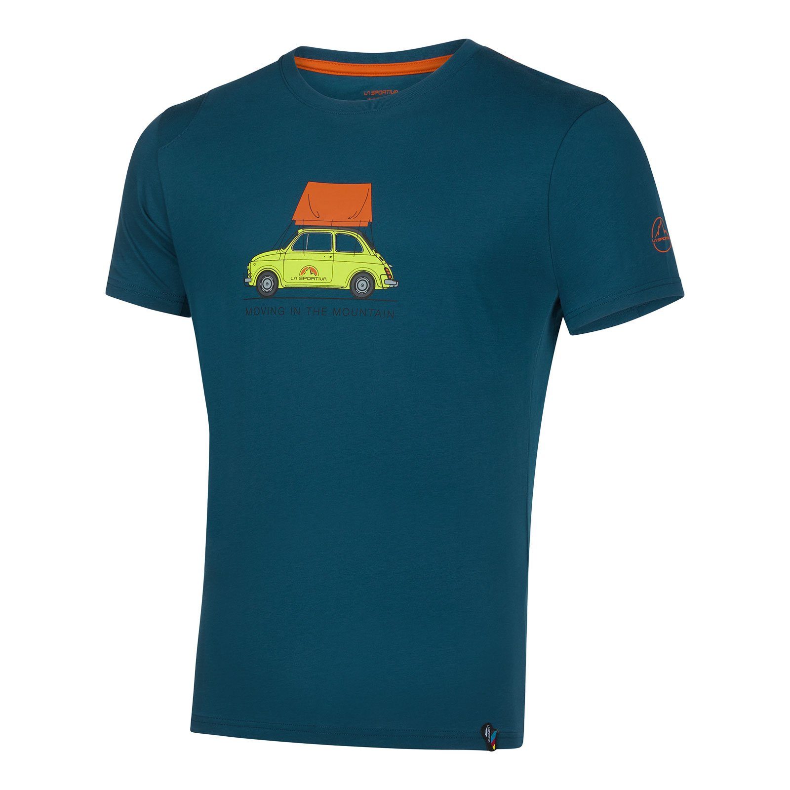 La Sportiva T-Shirt Cinquecento M aus 100% organischer Baumwolle 639208 storm blue / hawaiian sun