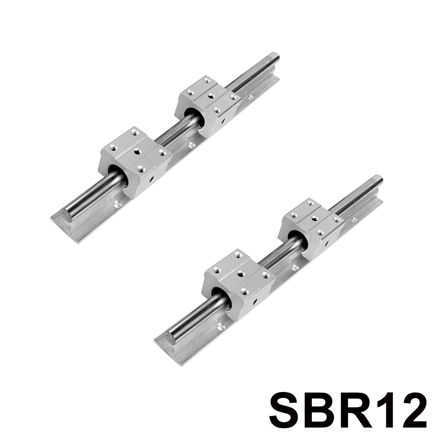 euroharry 3D-Drucker 2 Stück Linearführung Gleitschiene Welle 4 x Lagerblock 3D Drucker CNC