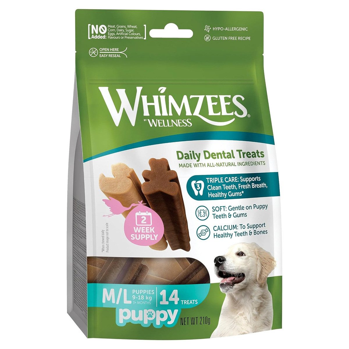 Whimzees Kaustangen für Welpen Puppy Chew M/L 210 g, Nassfutter für: Hund
