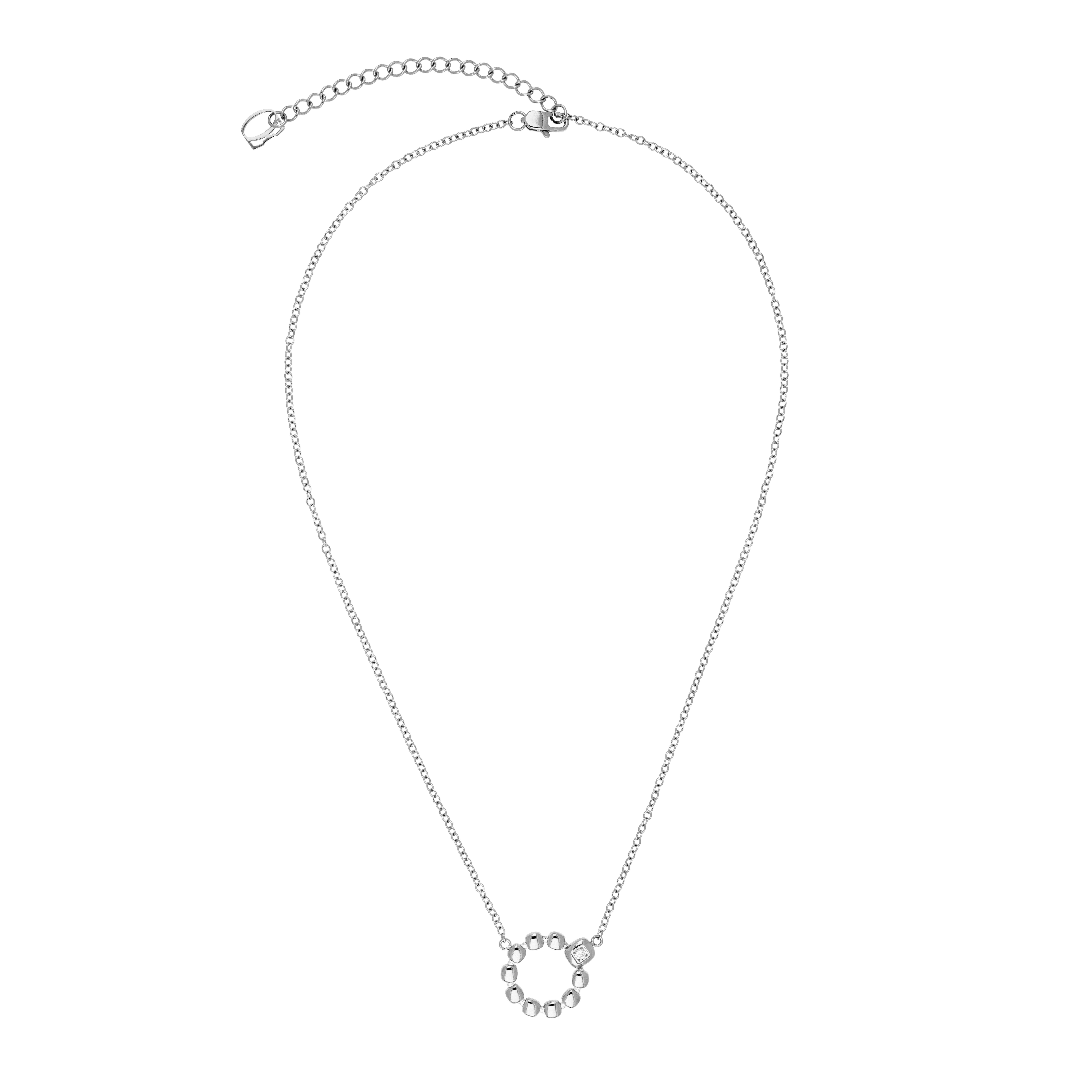 COEUR DE LION Kette mit Anhänger Schmuck Edelstahl Halskette Small Soft Cube Circle Glow Würfelkette, mit Zirkonia (synth)