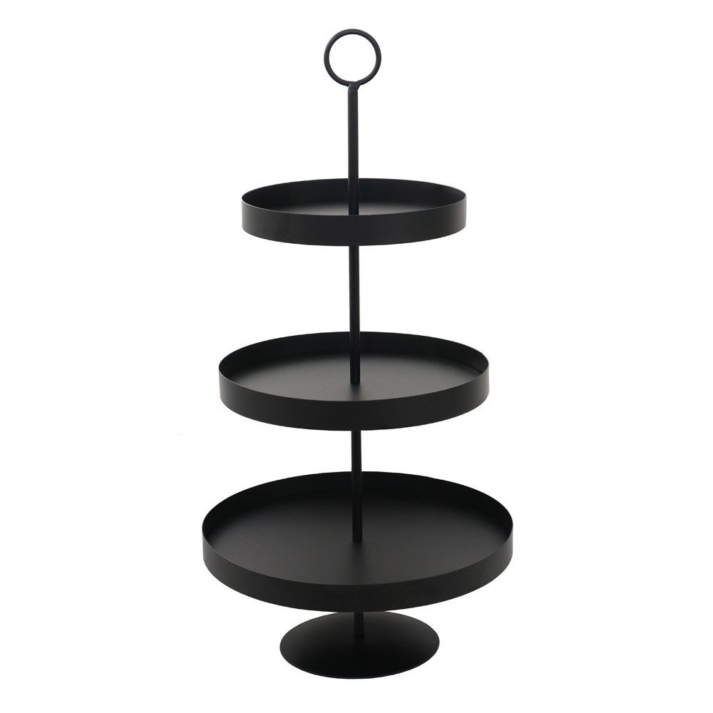 Etagere Etagere LENJA schwarz aus Metall modernes Design 3-stöckige Metalletag