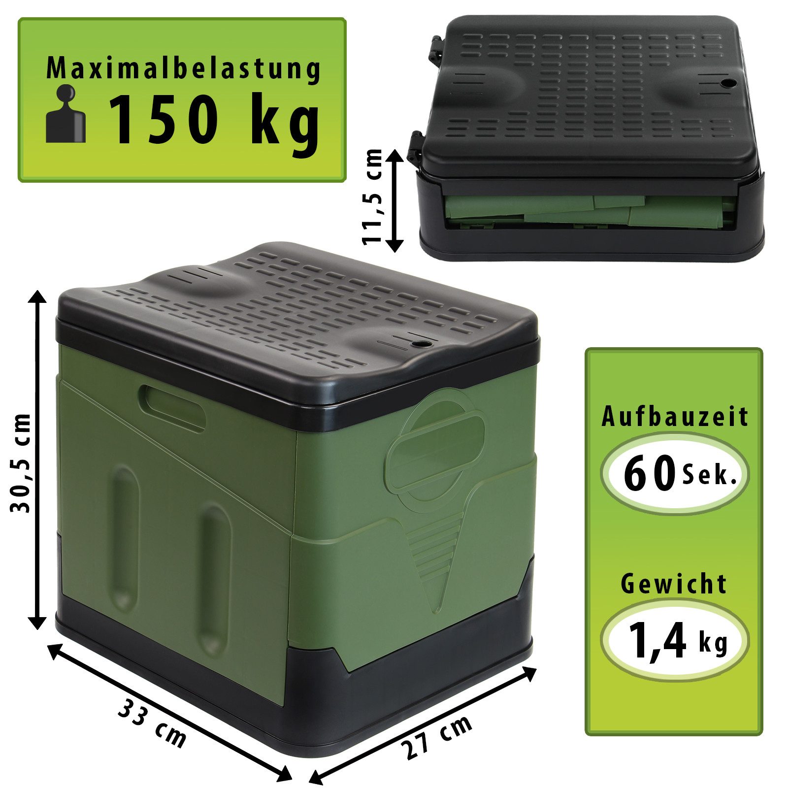 Montafox Campingtoilette Campingtoilette faltbar