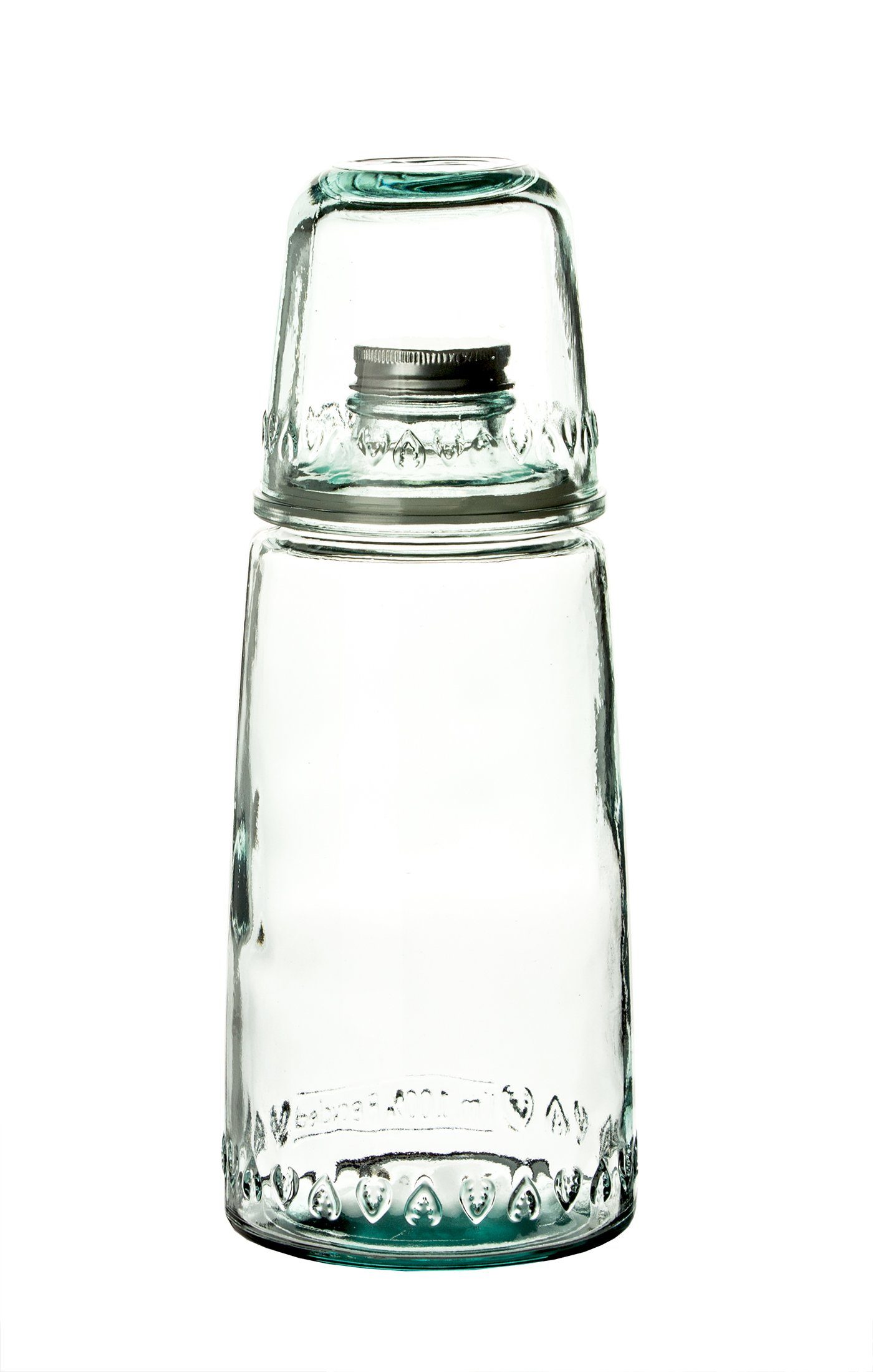 BigDean Wasserkrug »Nachttisch Flasche mit Glas als Deckel 1 Liter −  Glasflasche mit Becher − Wasserflasche aus 100% recyceltem Glas« online  kaufen | OTTO