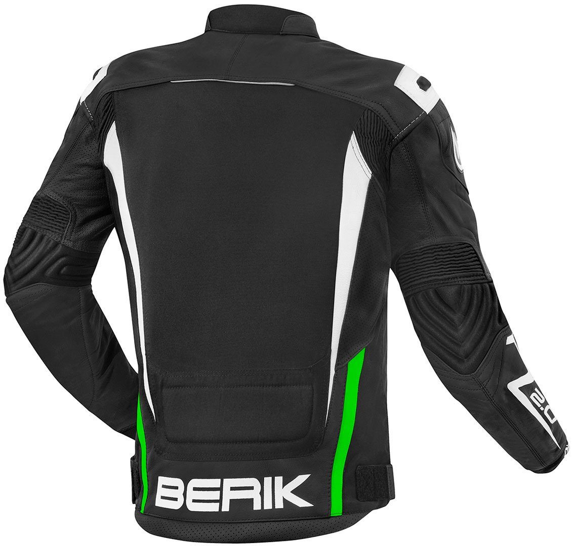 Radic Black/Green/White Leder- Textiljacke Berik Motorrad Motorradjacke /