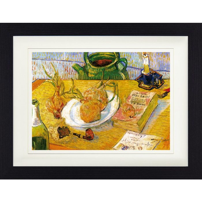 1art1 Bild mit Rahmen Vincent Van Gogh - Stillleben Mit Zeichenbrett Pfeife Zwiebeln Und Siegellack 1889
