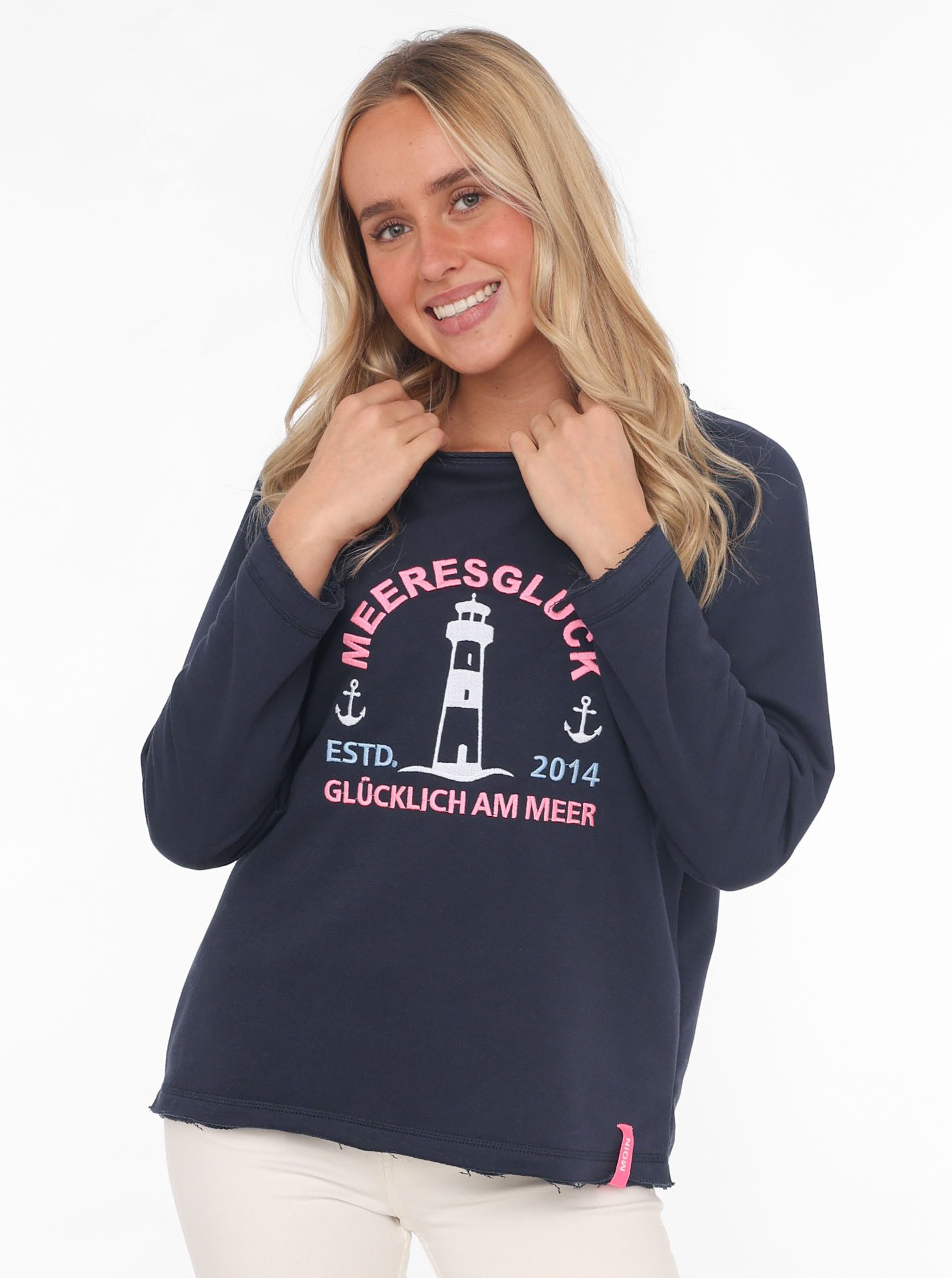 Zwillingsherz Sweatshirt "Glücklich am Meer" mit günstig online kaufen