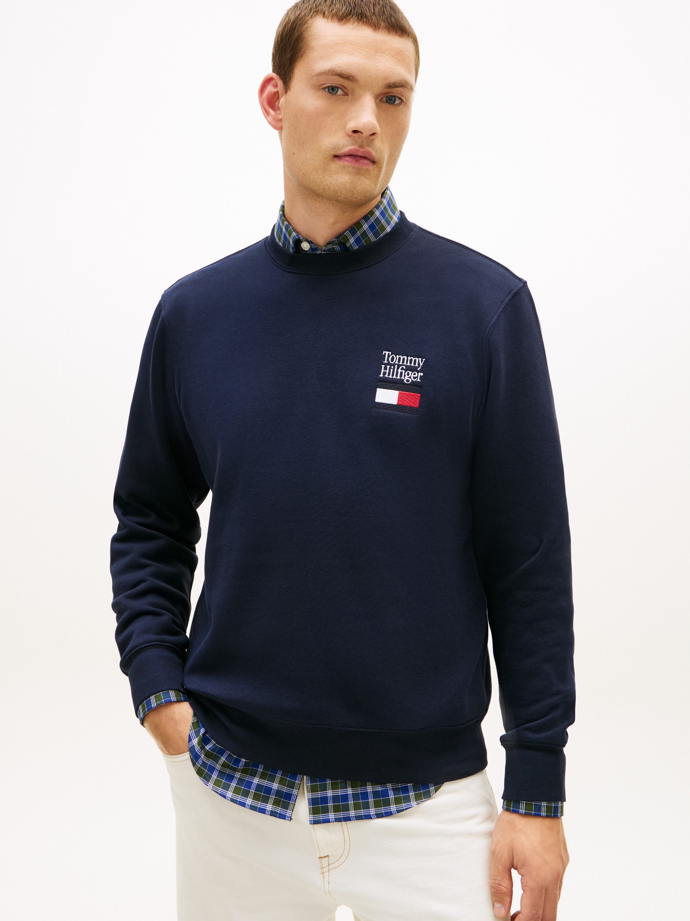 Tommy Hilfiger Sweatshirt TOMMY EMBRO FLAG Regular fit mit Rundhalsausschni günstig online kaufen