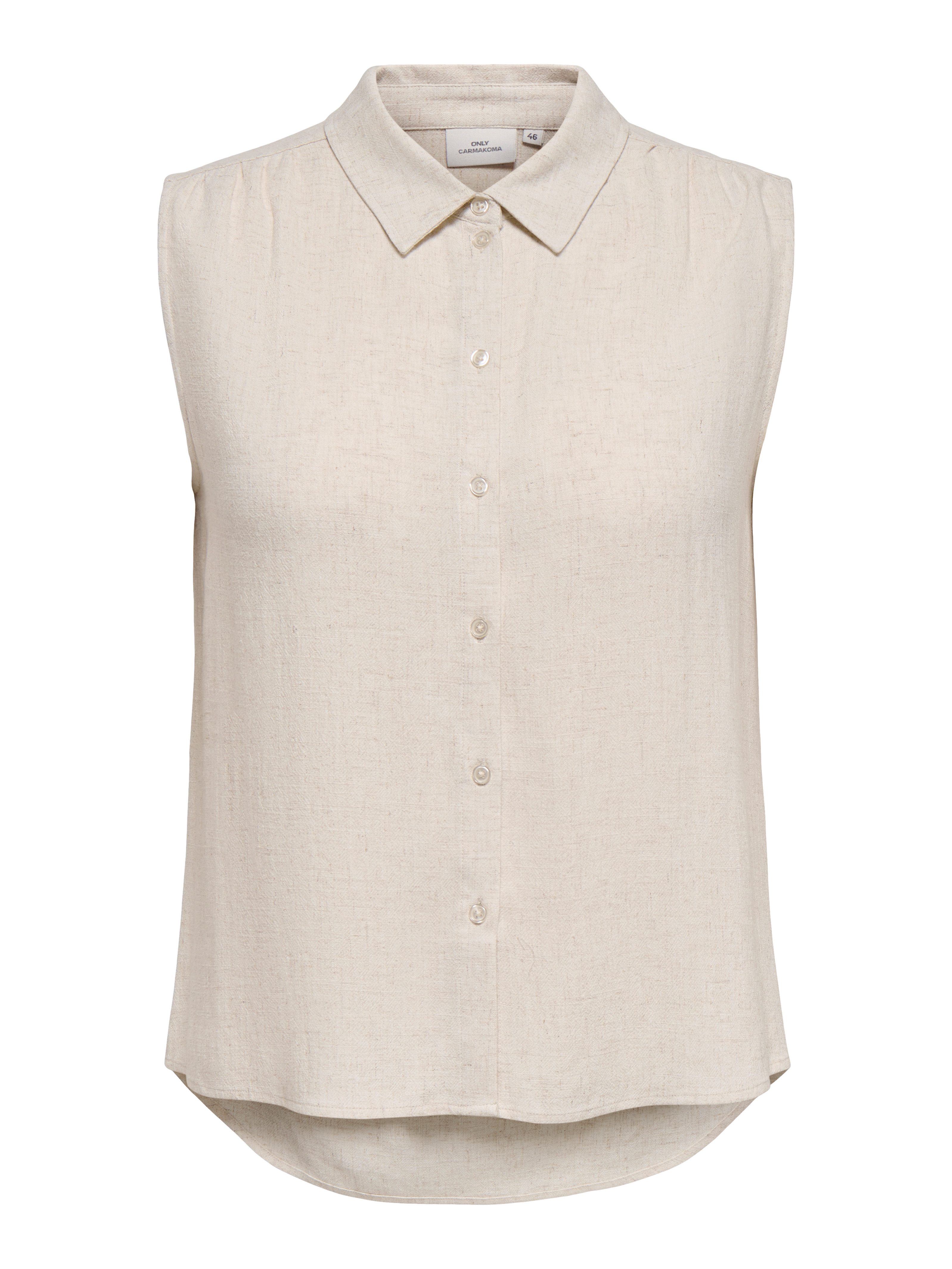 ONLY CARMAKOMA Blusentop CARSIESTA S/L LINEN BL SHIRT PNT NOOS Viskosemischung, regular fit, mit Leinen