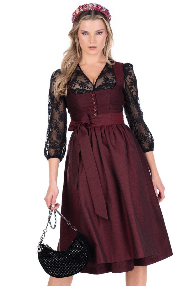 MarJo Dirndl Midi Dirndl 2tlg. - WACKERSBERG - mahagoni günstig online kaufen