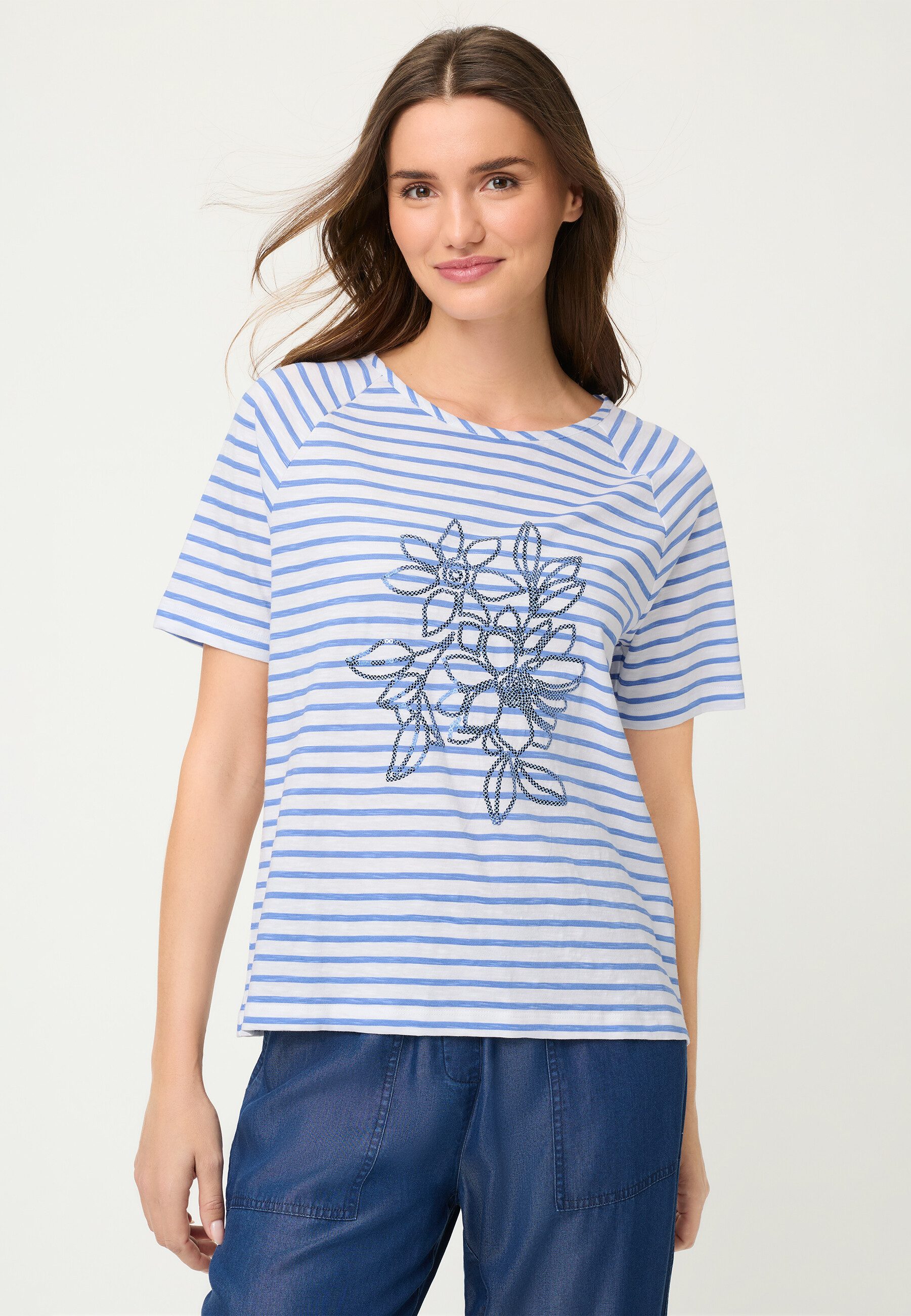 Olsen Shirt mit dekorativem Streifendruck