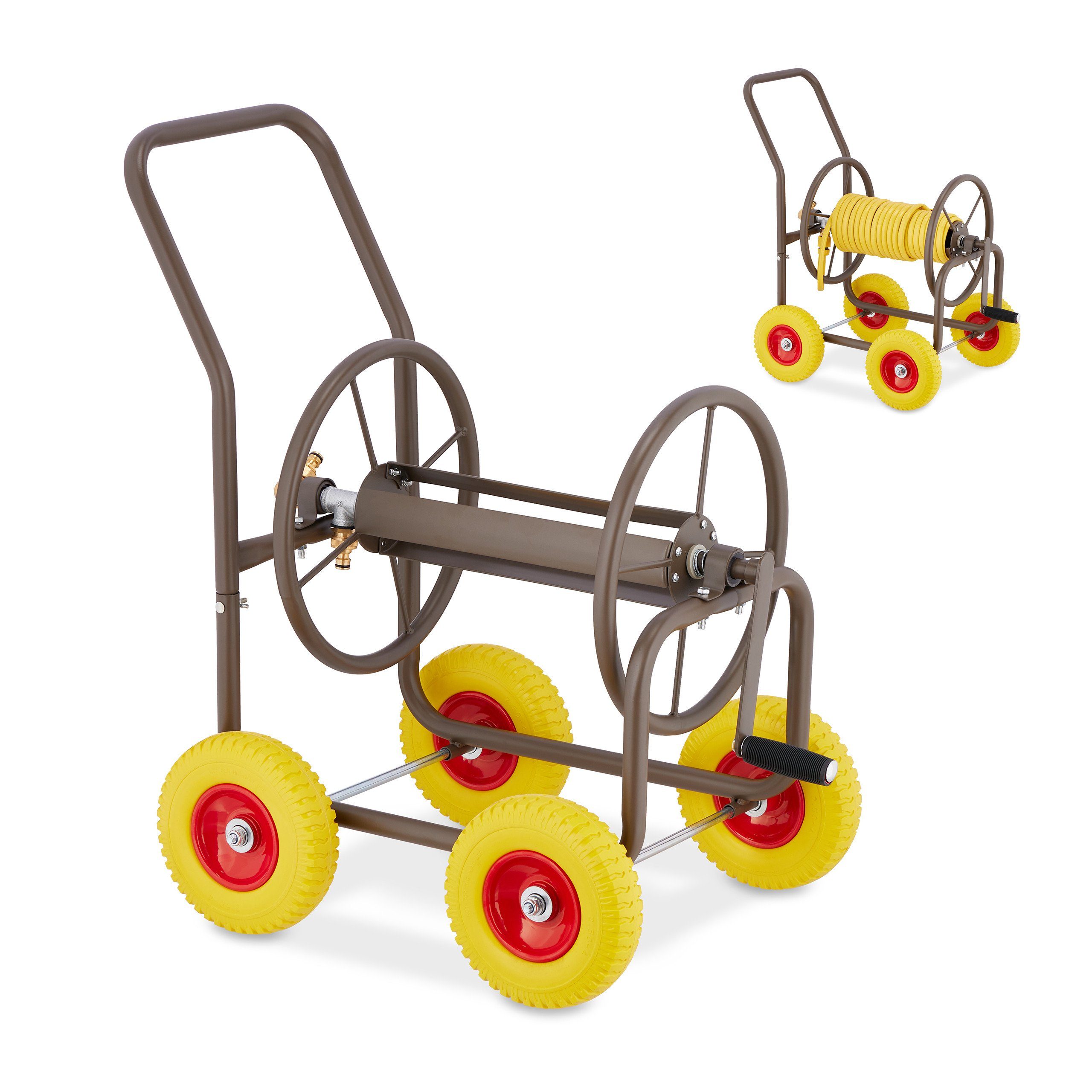 relaxdays Schlauchwagen mit 4 Räd