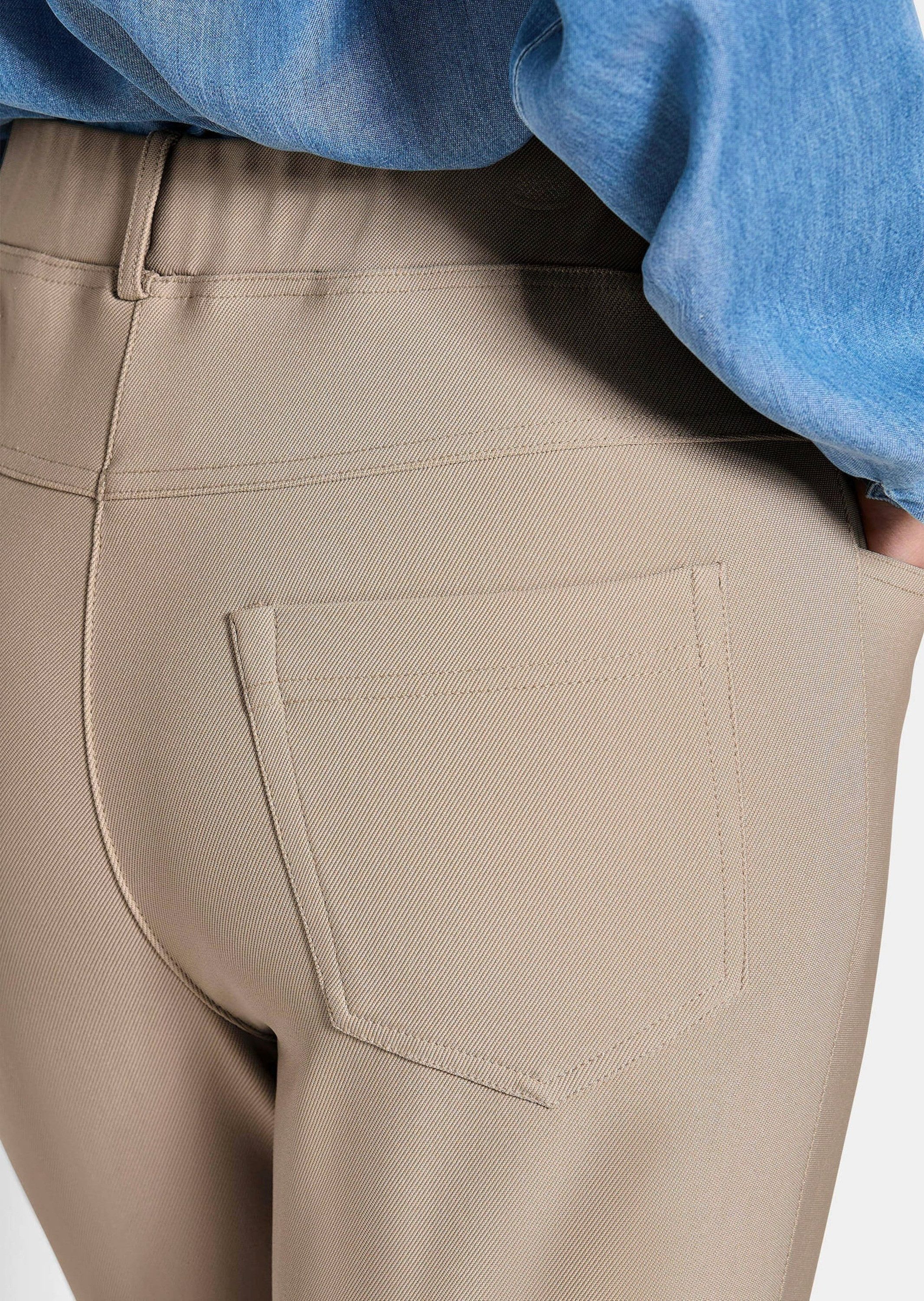 GOLDNER Stoffhose Kurzgröße: 7/8-Hose mit Rundum-Dehnbund, feine Köperstruktur, schmaler Schnitt – Bild 5 von 5