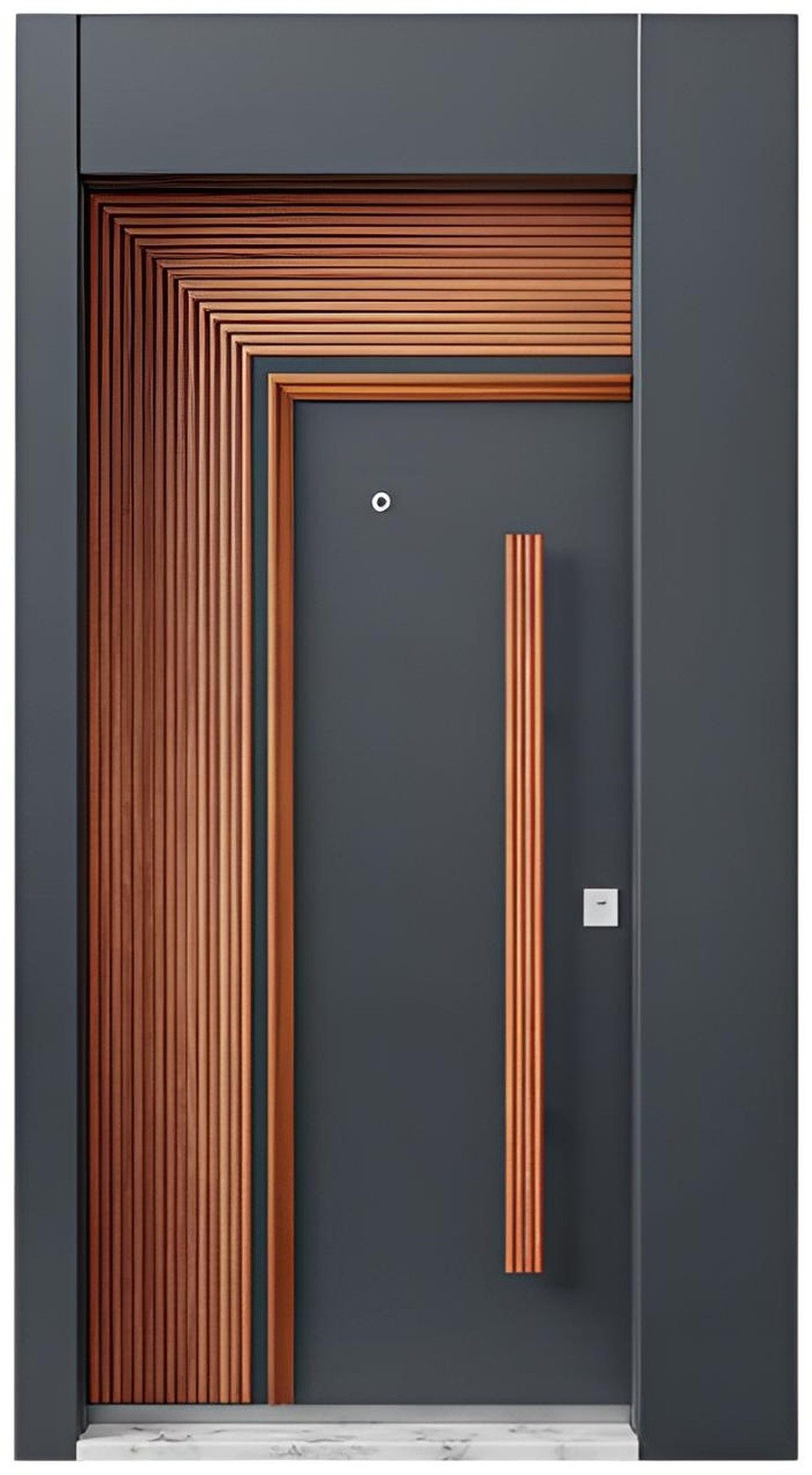 Xlmoebel Haustür Braun-Schwarze Designer Haustür Edle Eingangstüren Flurtüren, Made in Europa