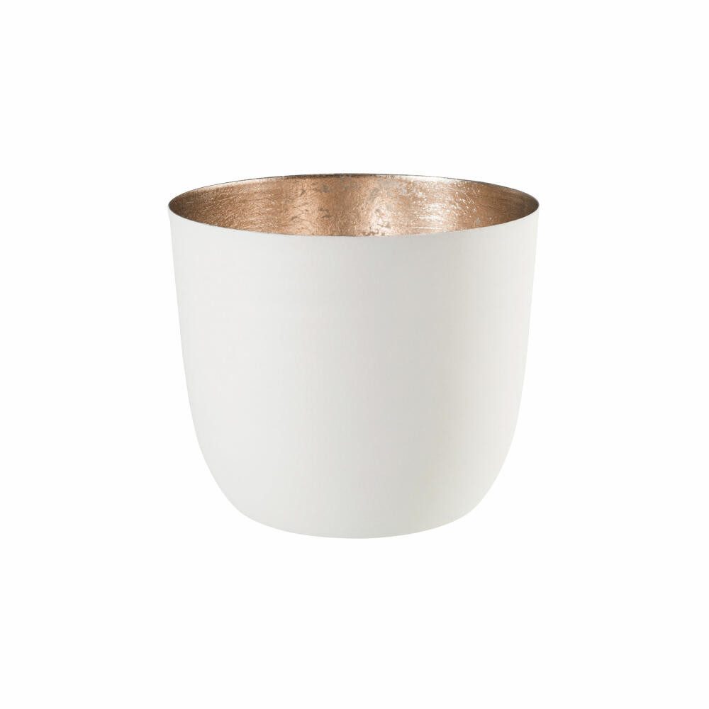 Giftcompany Windlicht Madras M Weiß, Gold, H 8.5 cm