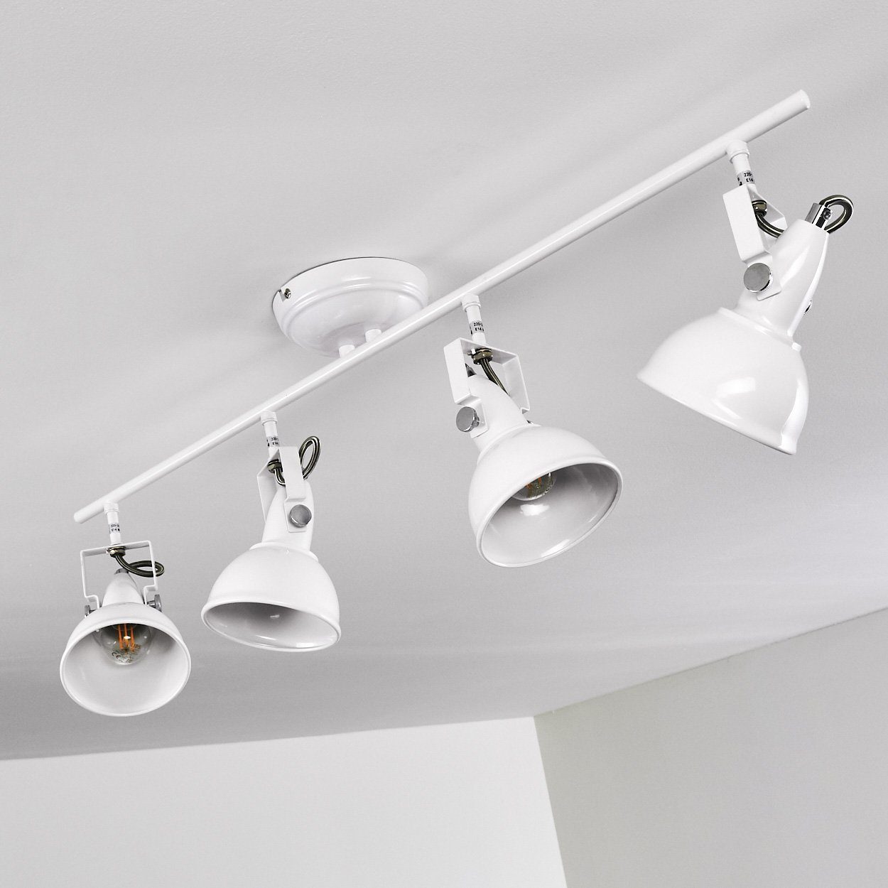 Retro-Design 4xE14, Weiß, »Arazane« Spot im Deckenlampe verstellbare dreh-/schwenkbar, aus ohne Leuchtmittel, Deckenleuchte Metall Lampenschirm in hofstein