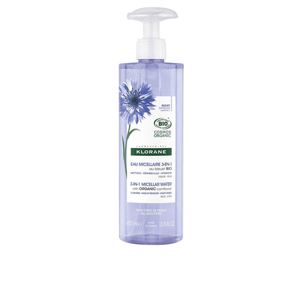 KLORANE Gesichtswasser CORNFLOWER BIO makeup remover micellar water 400 ml