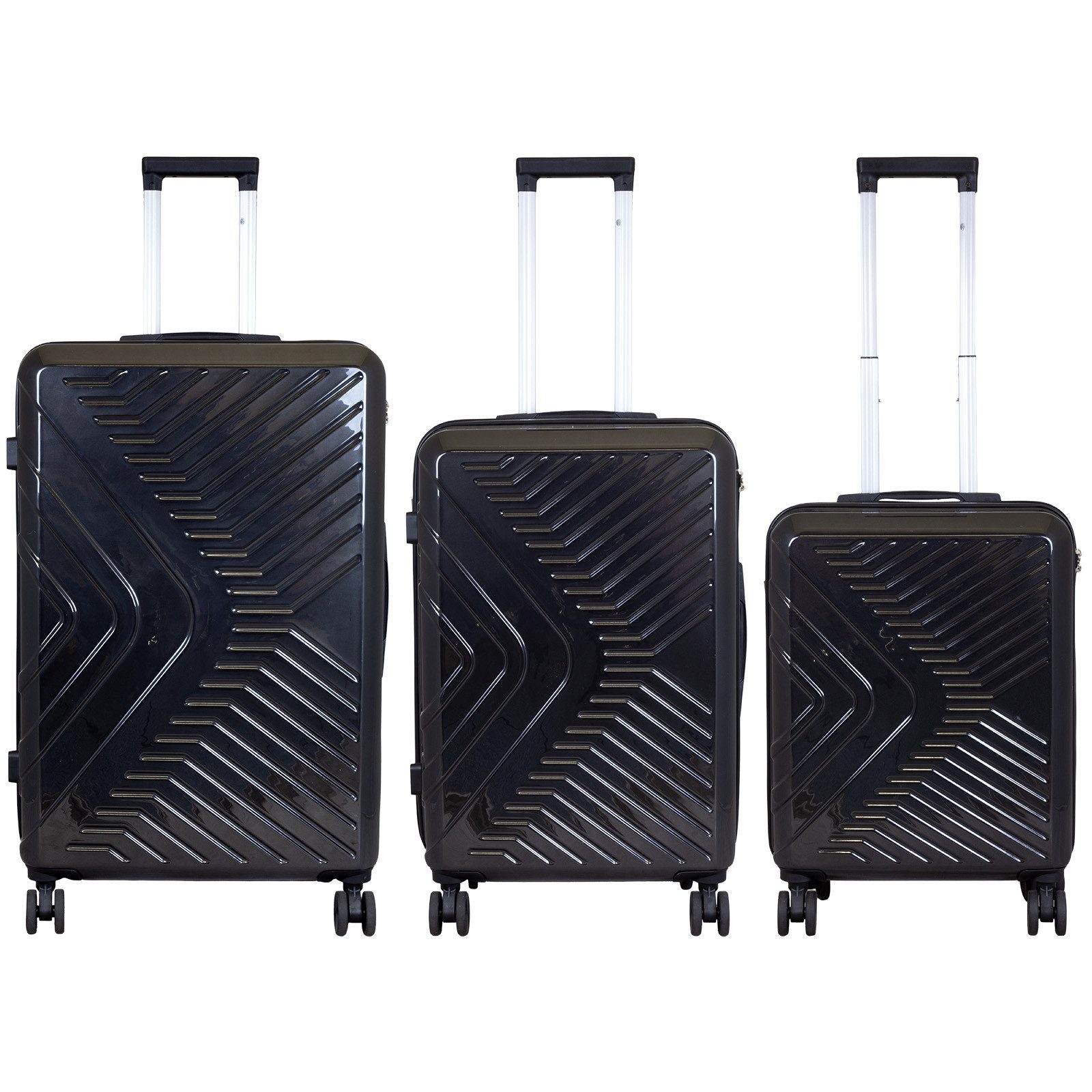 Trendyshop365 Kofferset Bergamo, 4 Rollen, (Hartschale, 3 tlg., Trolleyset), Poly/ABS, robust und kratzunempfindlich