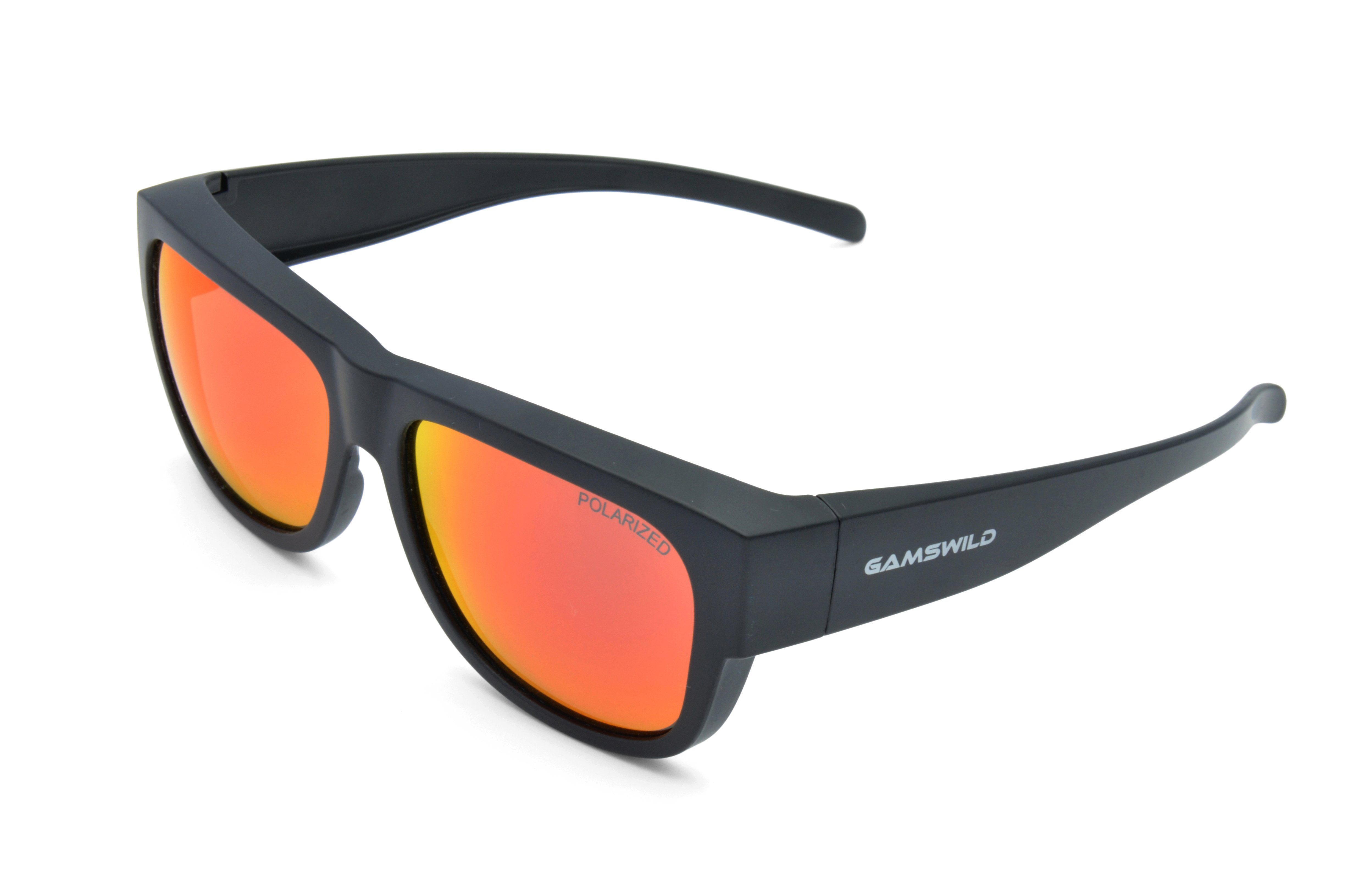 Gamswild Sportbrille UV400 Überbrille Sonnenbrille Sportbrille Fahrradbrille polarisiert, Damen Herren Model lWS6032 in, braun, blau, orange