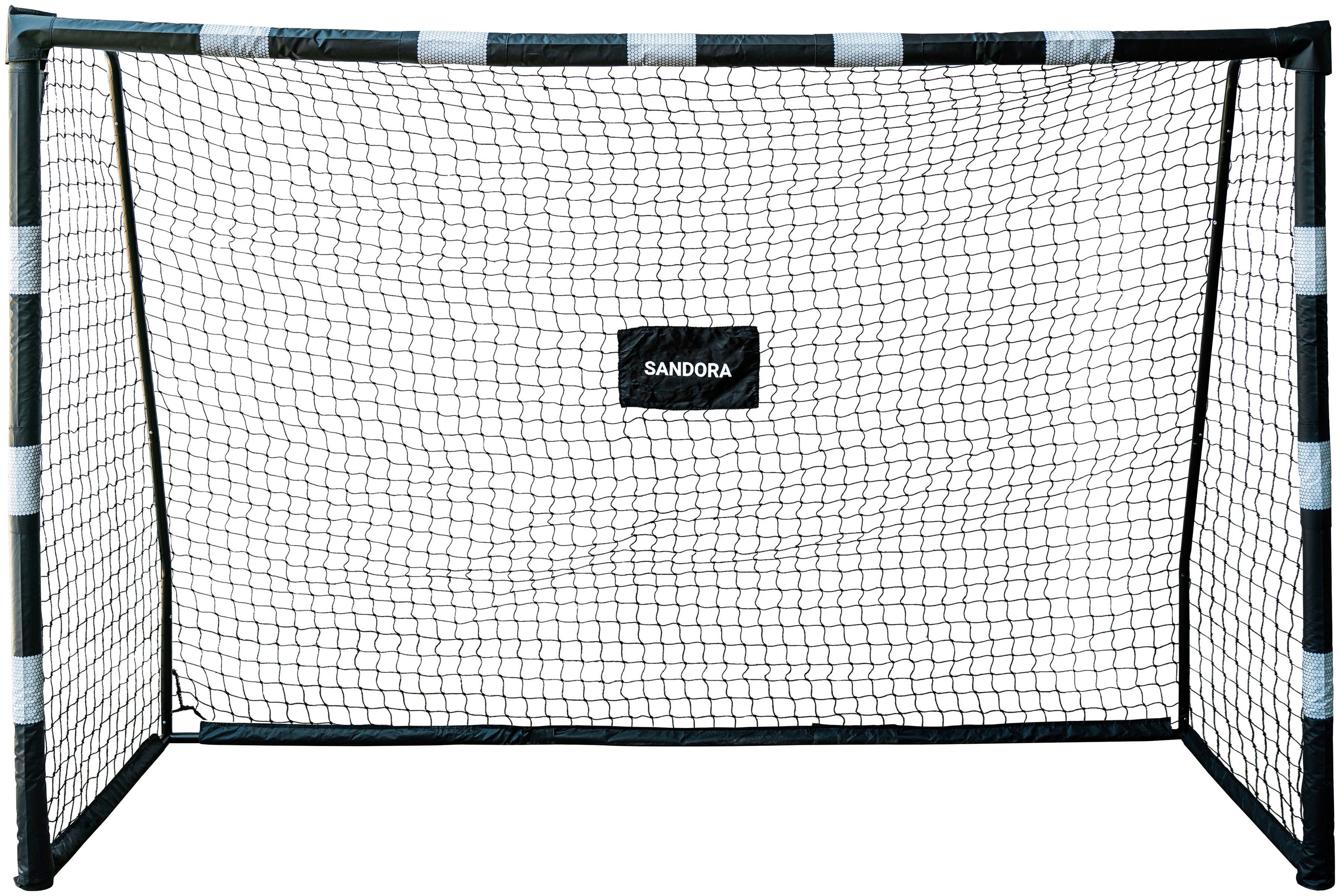 SANDORA Zieler Fußballtor 300x200x120, Hattrick XL, Edition, Ron-Robert schwarz/weiß