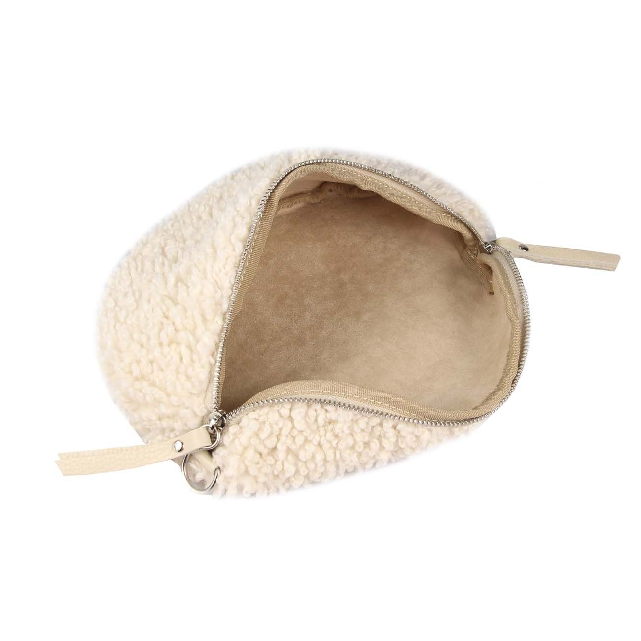 ITALYSHOP24 Bauchtasche Damen Teddyfell Plüsch Hüfttasche CrossBody Leder, günstig online kaufen