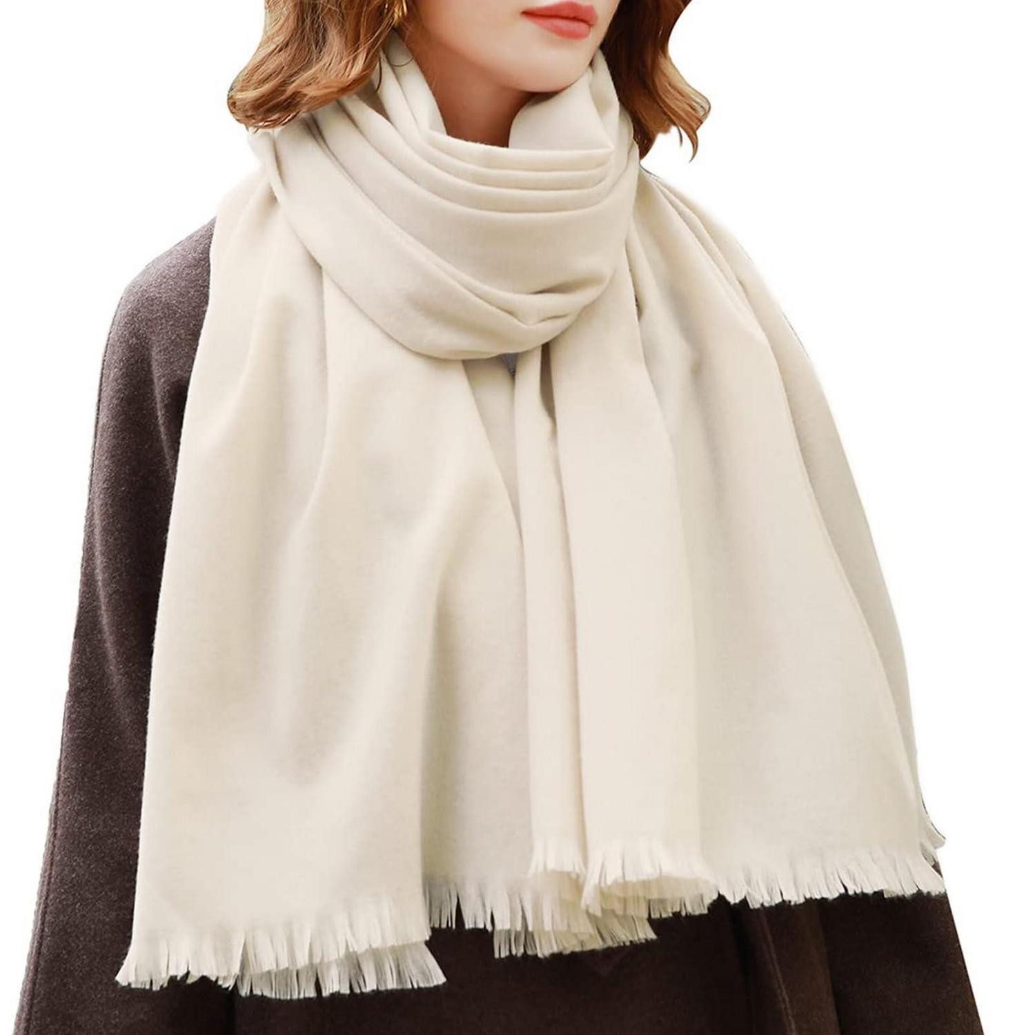 LuxusKollektion XXL-Schal Schal Damen Winter Kuschelig Weich Beige 70x190cm, (1-St)
