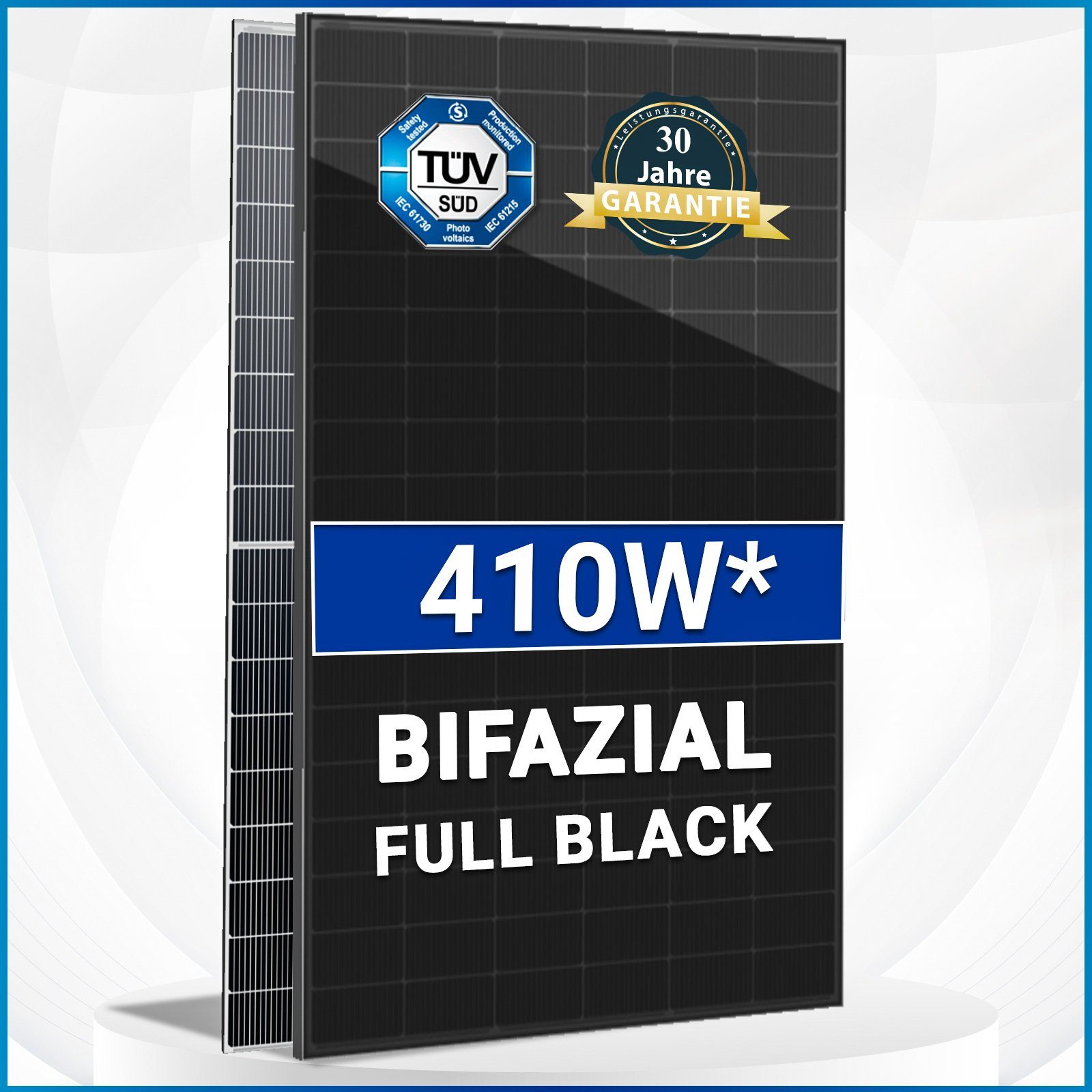 Bifazial Full-Black etm SOLAR-HOOK Glas-Glas Ht54-18x(Pd)-F Pv Modul Solaranlage 410w