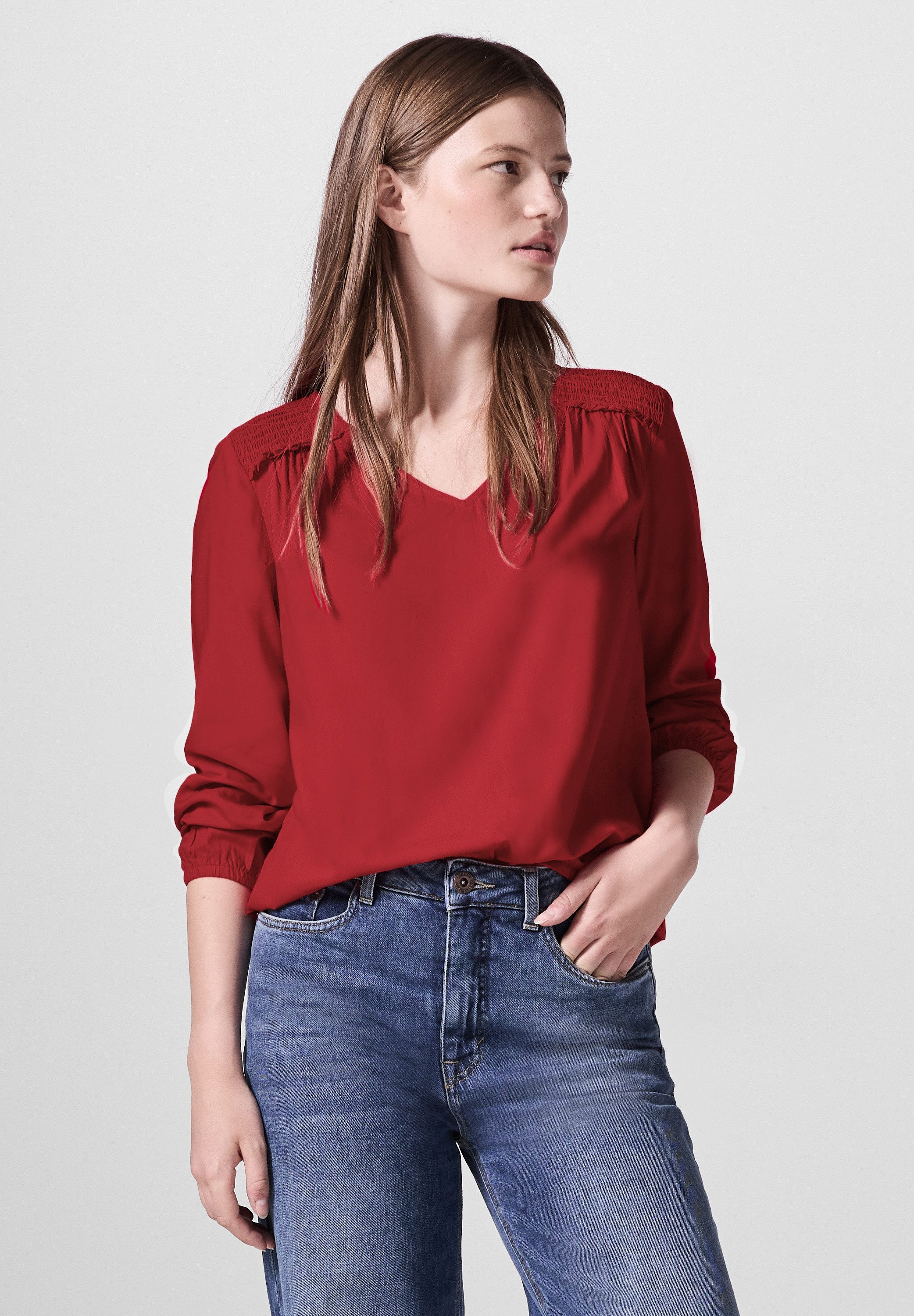 STREET ONE STUDIO Langarmbluse aus softer günstig online kaufen
