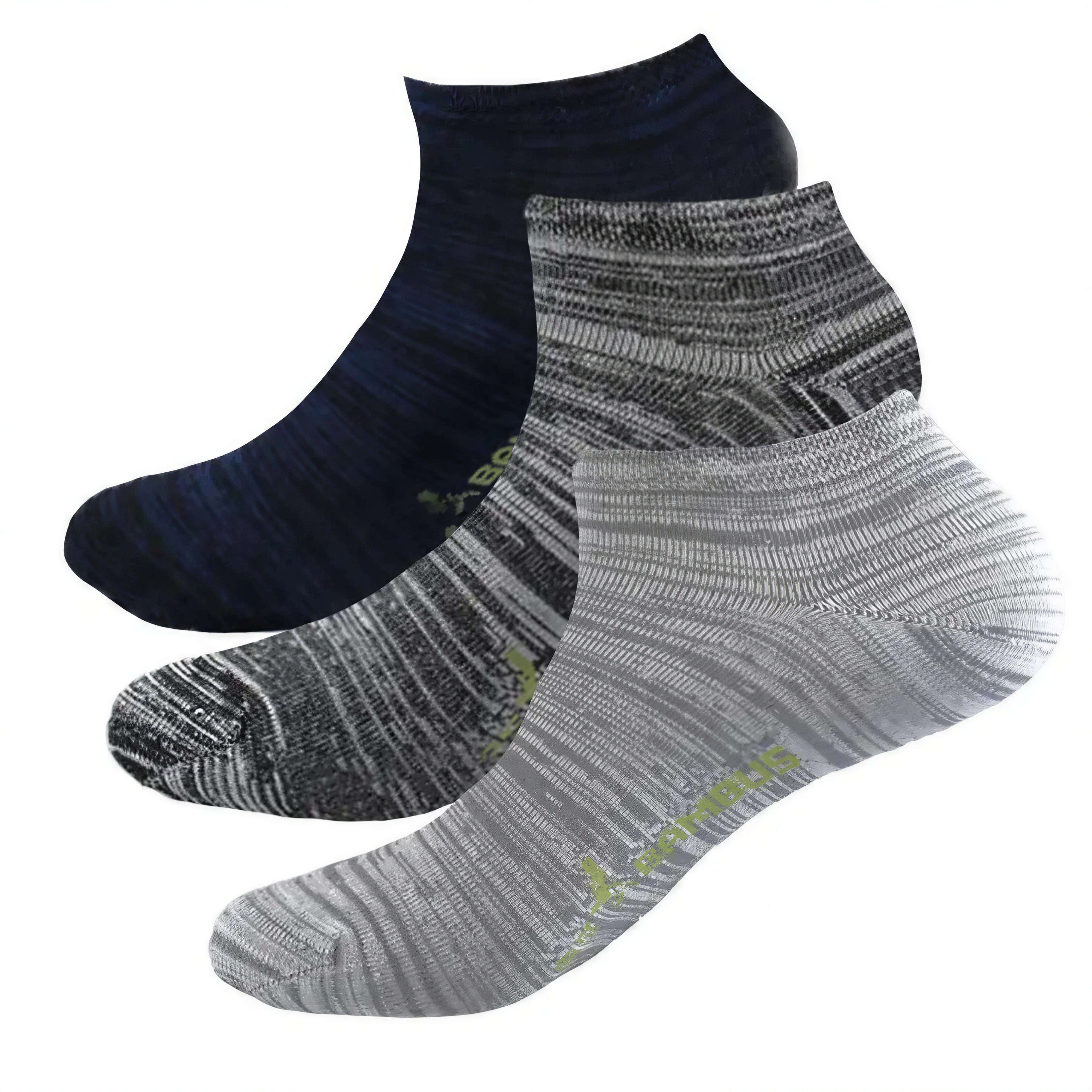 Kurzsocken Herren Melange Sneaker Socken aus Bambus - 3 Paar