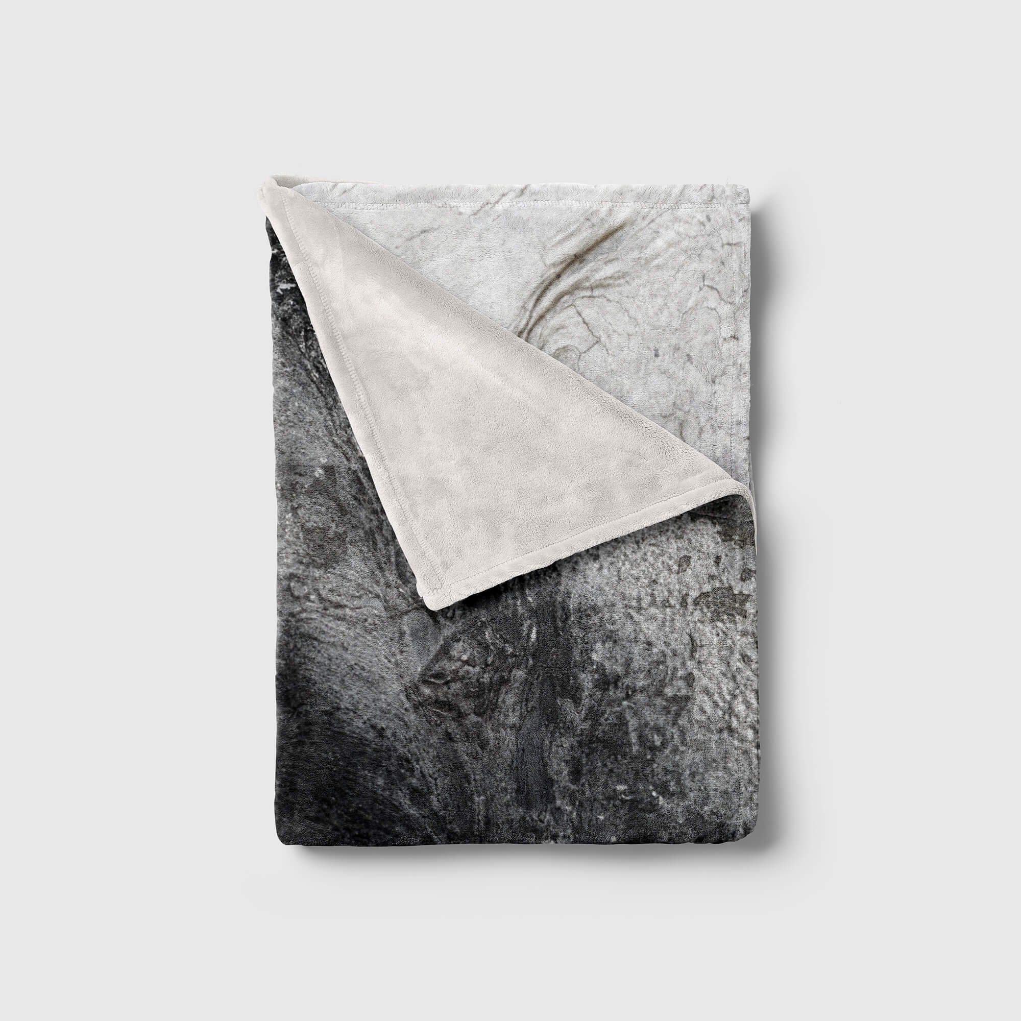 Sinus Art Handtuch Kuscheldecke Zement Handtuch Abstrakt Strandhandtuch (1-St), Grau Fotomotiv mit Baumwolle-Polyester-Mix Auffall, Handtücher Saunatuch