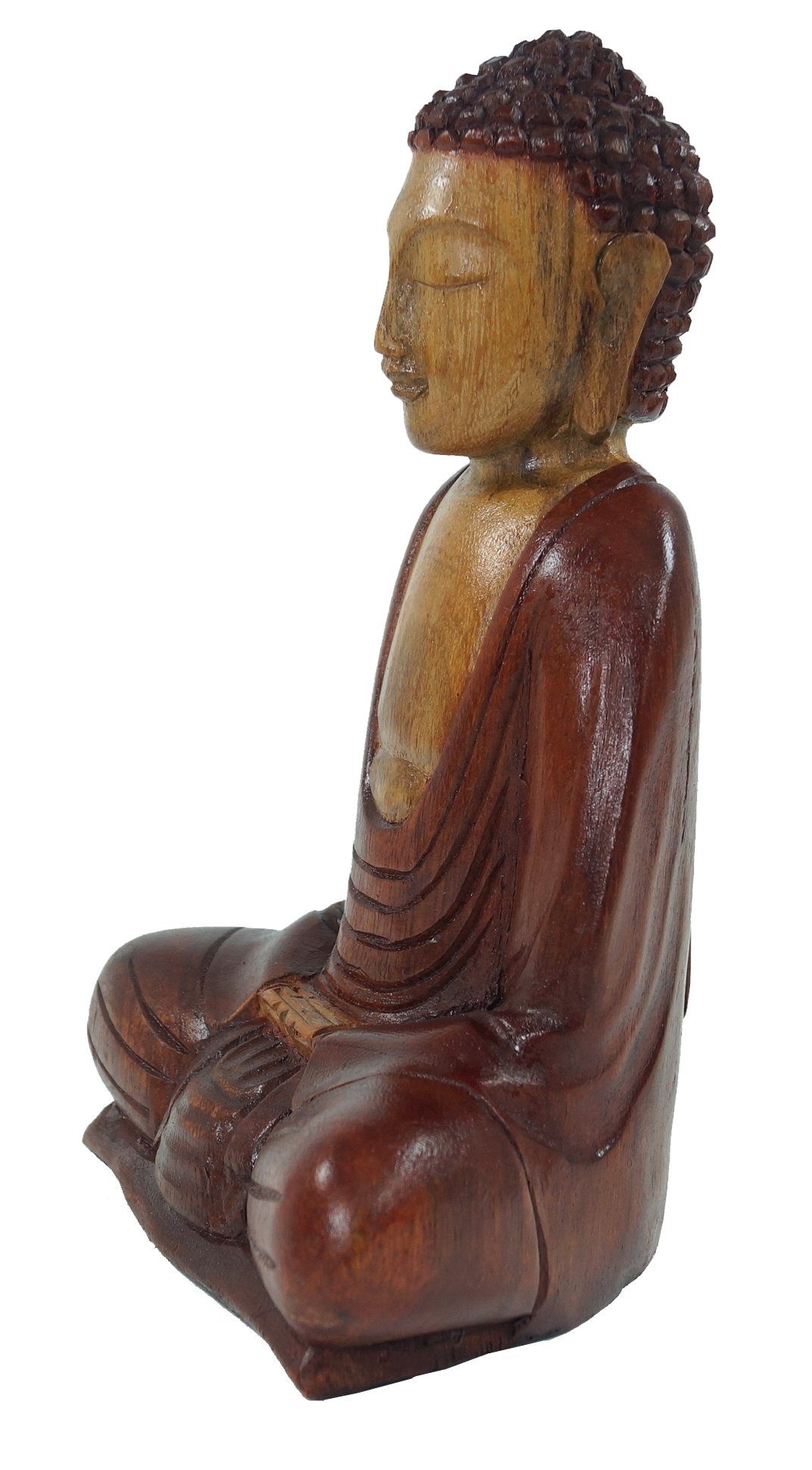 Guru-Shop Buddhafigur Buddha cm.. 20 Statue, Handarbeit Holzbuddha