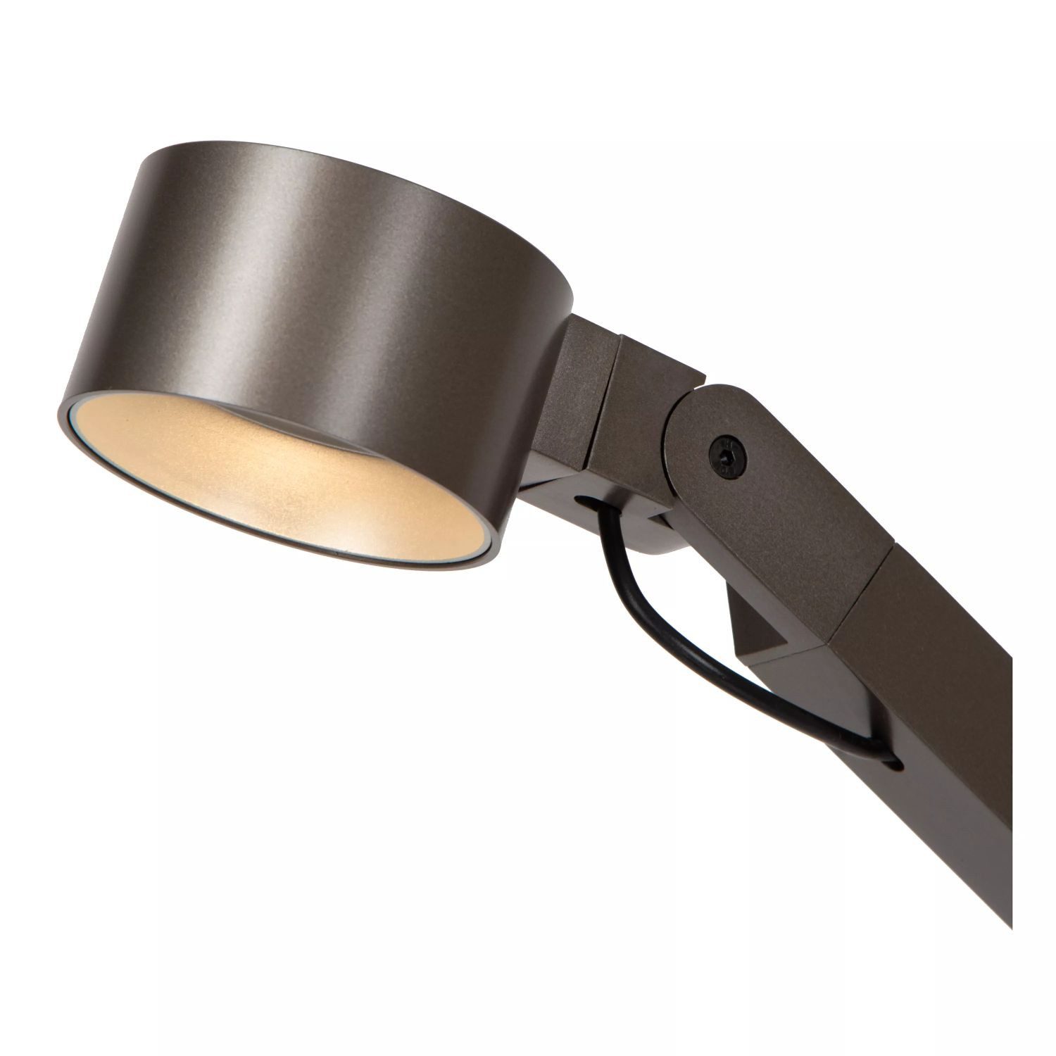 Licht-Erlebnisse Schreibtischlampe RYLIN, LED fest integriert, Warmweiß, Aluminium LED 90 cm hoch Grau 3000 K warmweiß 90-480 lm Modern