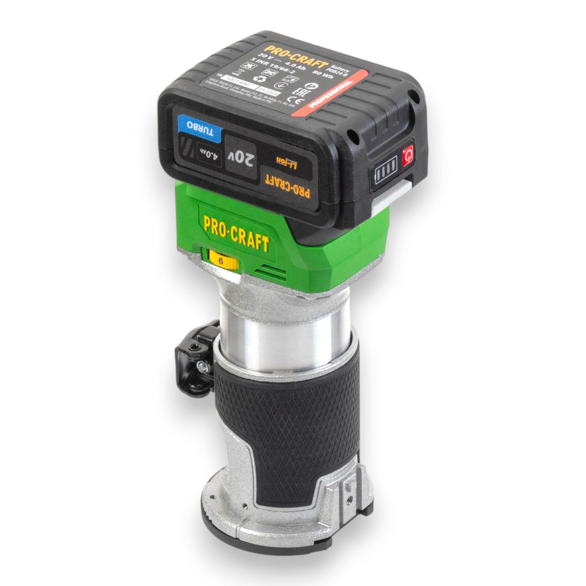 PRO CRAFT Akku-Multifunktionsfräse POB24-1B-F Multifunktionsfräse 20 V + 1x Akku 4,0 Ah + Lader + Zubehör