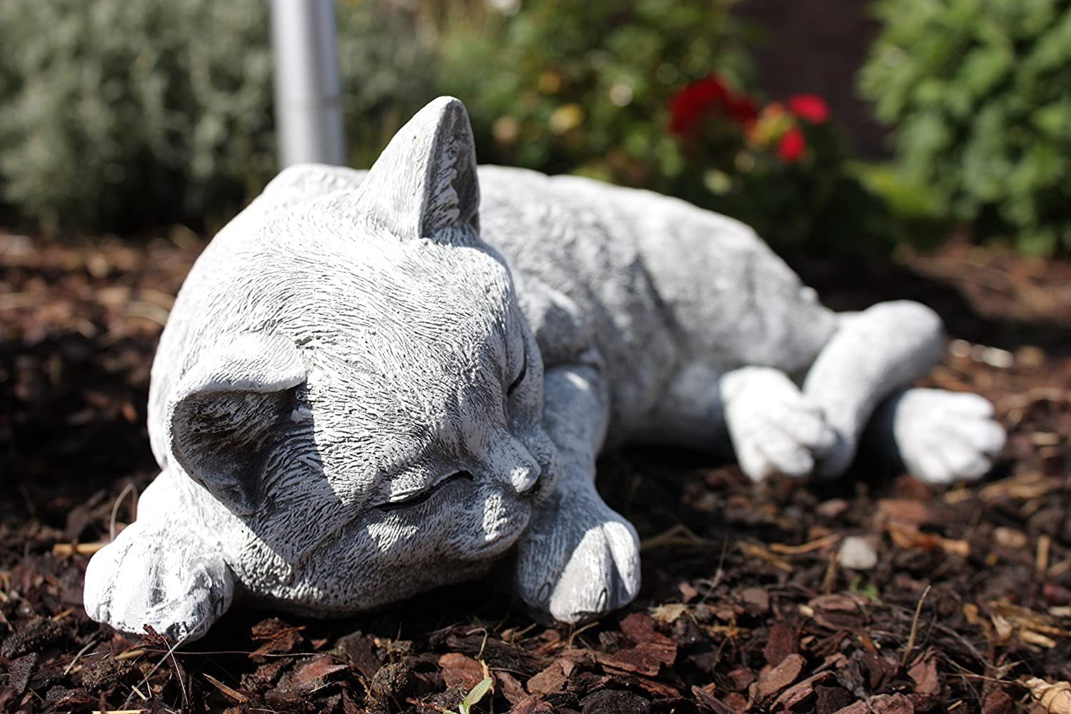 Stone and Style Gartenfigur Frostfeste Steinfigur große Katze schlafend – Bild 3 von 5