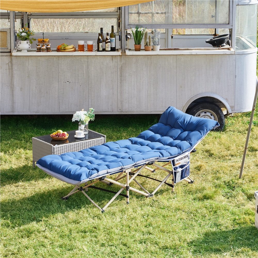 Yaheetech Feldbett Campingbett mit Tragetasche & Seitentasche & Matratze Klappbett bis 150 kg belastbar, 191 × 67 × 56 cm