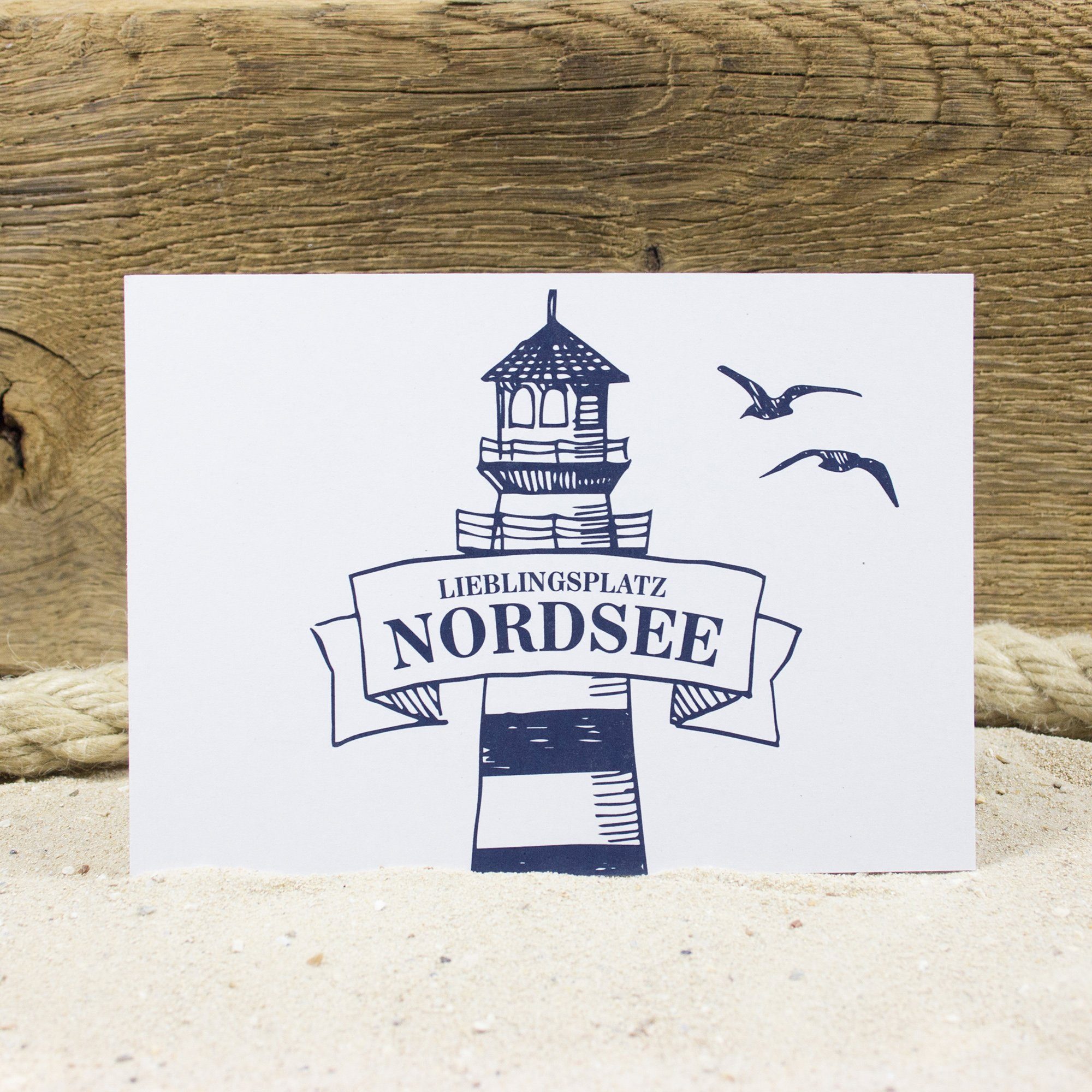 Bow & Hummingbird Postkarte Postkarte Nordsee, 100 % Recyclingpapier