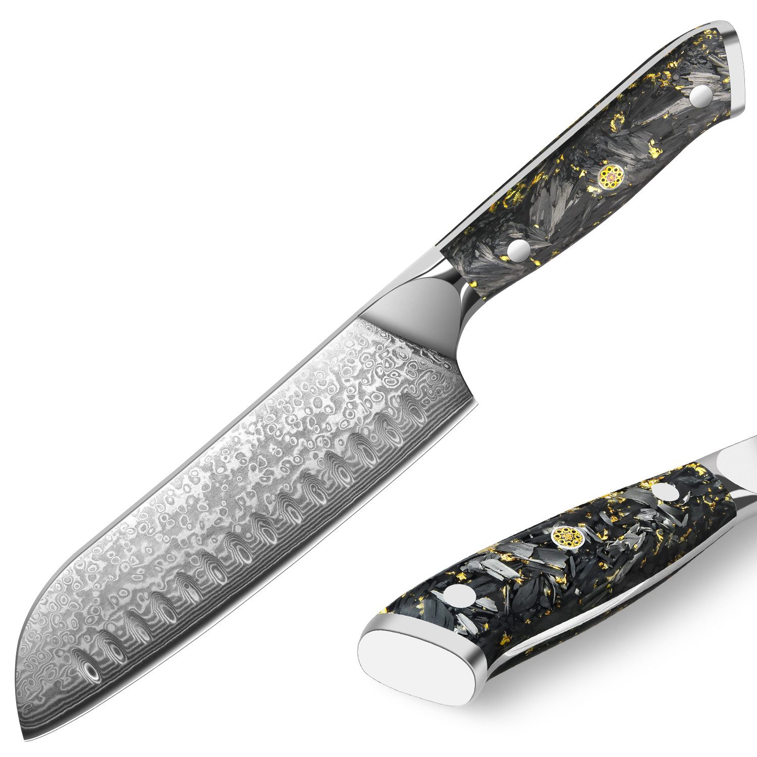 KingLux Santokumesser Damastmesser 67 Lagen Damaststahl Küchenmesser