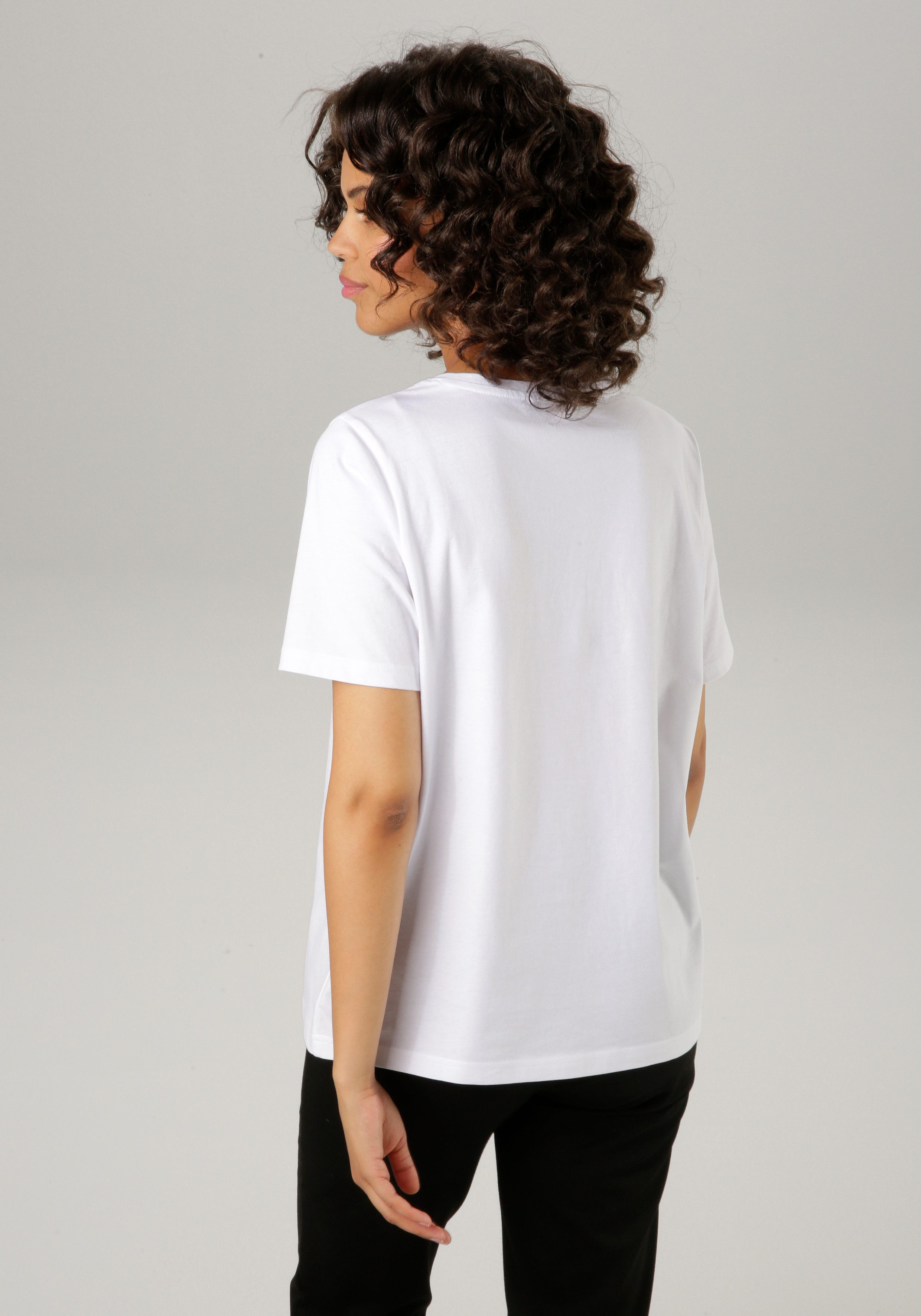 Aniston CASUAL T-Shirt mit kleinen Zierperlen günstig online kaufen