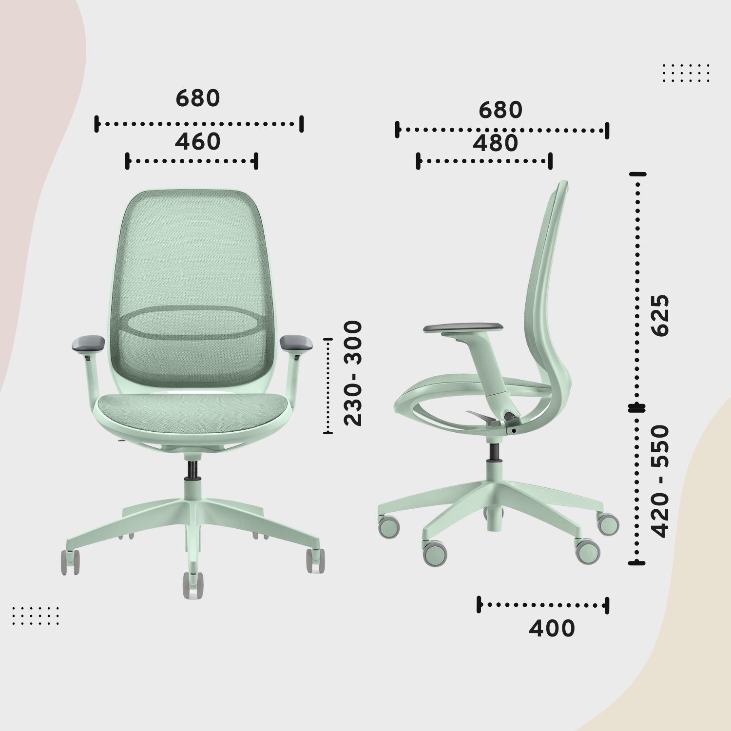 Design) Zeitloses | Netzmembran Bürostuhl (automatischer grün und mit Drehstuhl und aus se:air: grün Lordosenstütze, Gewichtsanpassung sedus Mulitfunktionsarmlehnen, filigranes