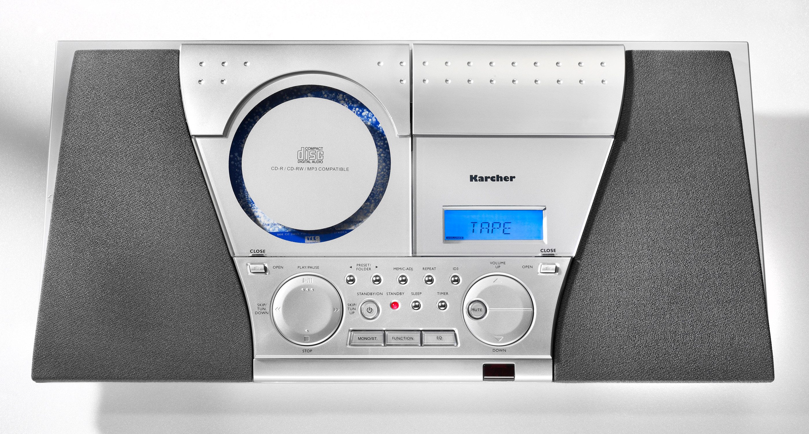 Karcher MC 6550(N) Stereoanlage (UKW (FM), 4 W, Vertikalanlage mit CD Player, Kassettendeck. UKW Radio und Wecker) – Bild 2 von 4