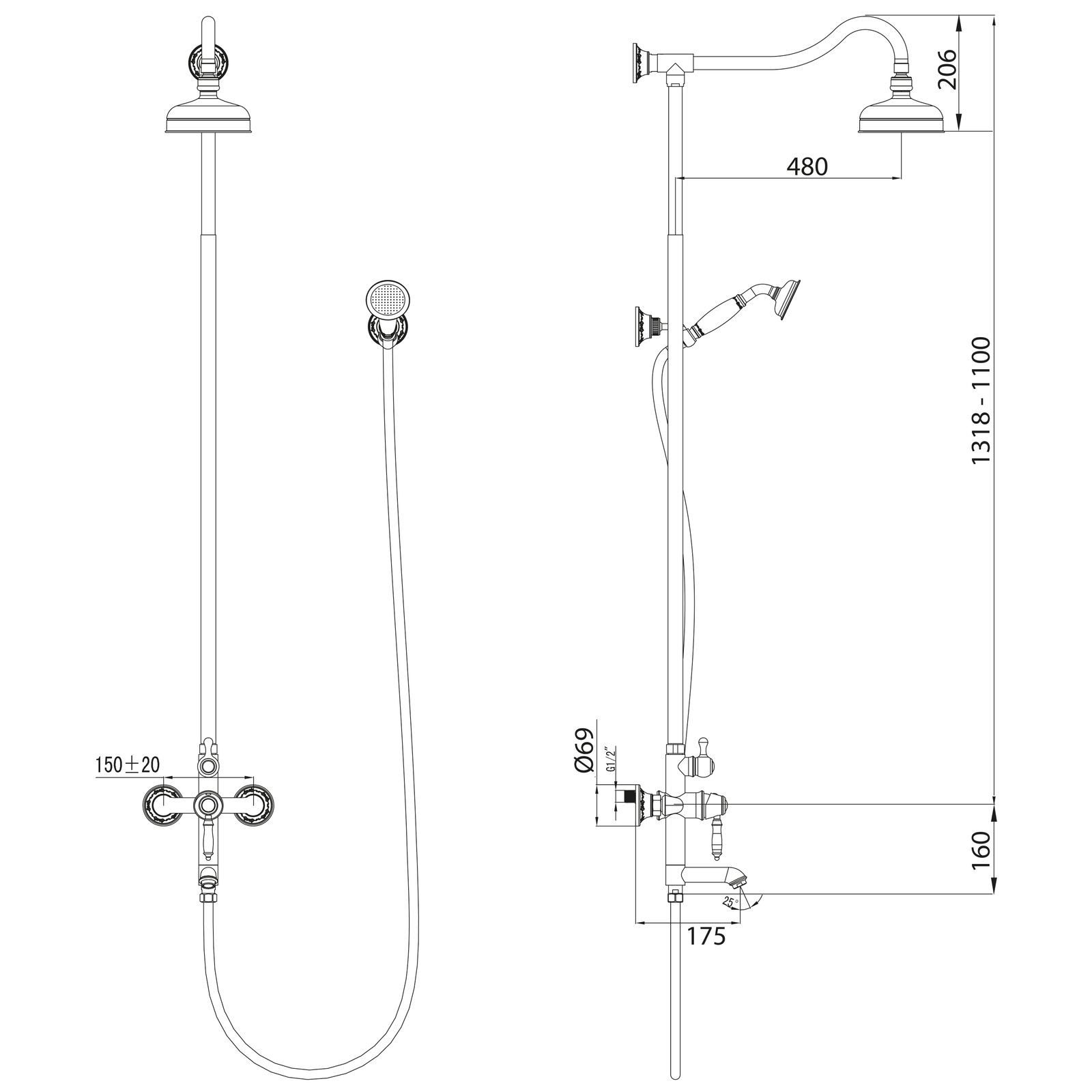 PaulGurkes Duscharmatur PGNX2P-QP