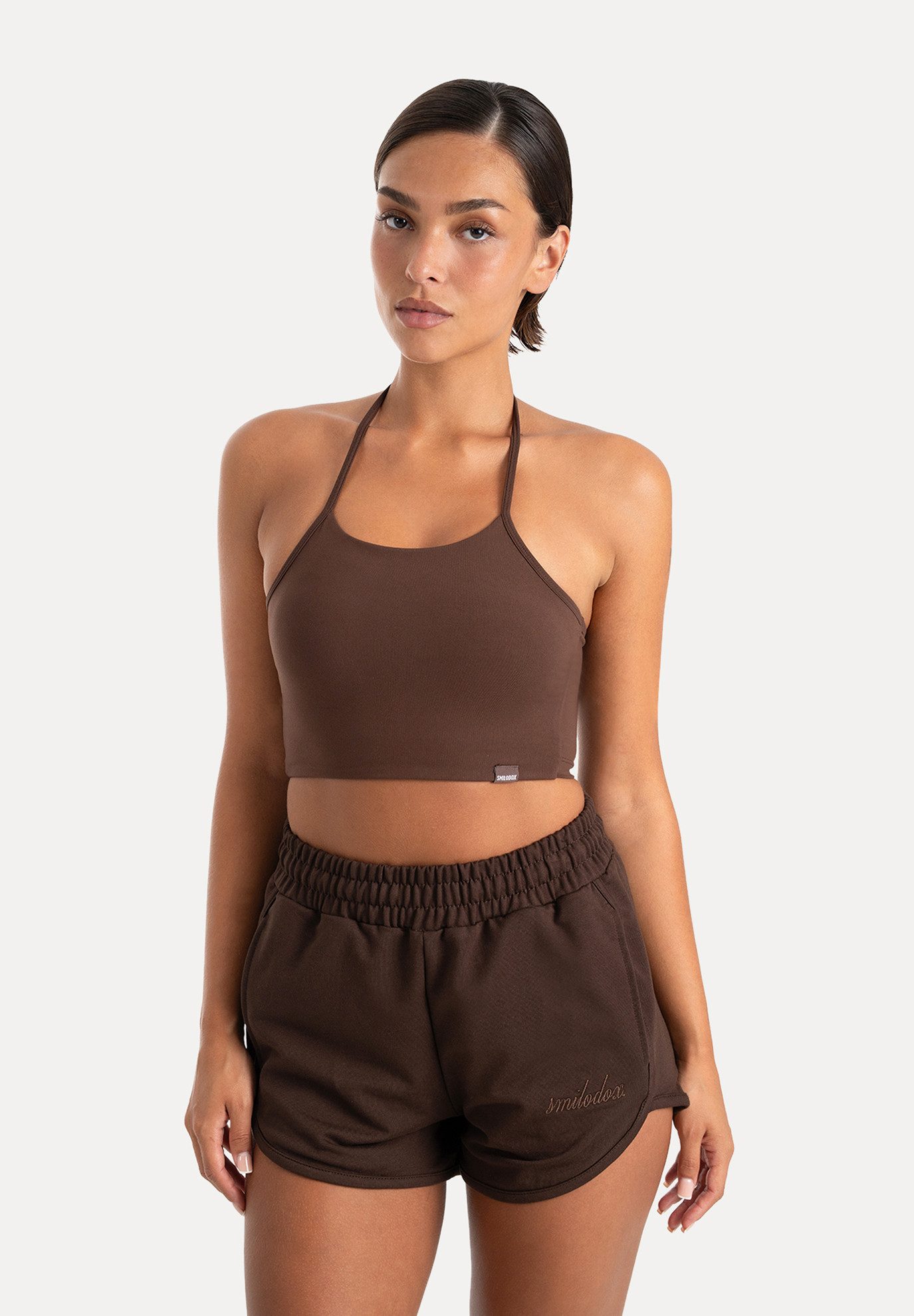 Smilodox Sport-BH Florea Damen, Neckholder Top, Slim Fit, Stretch, für Gym & Freizeit Verstellbare Träger, Soft Touch, Stretch, Figurbetont