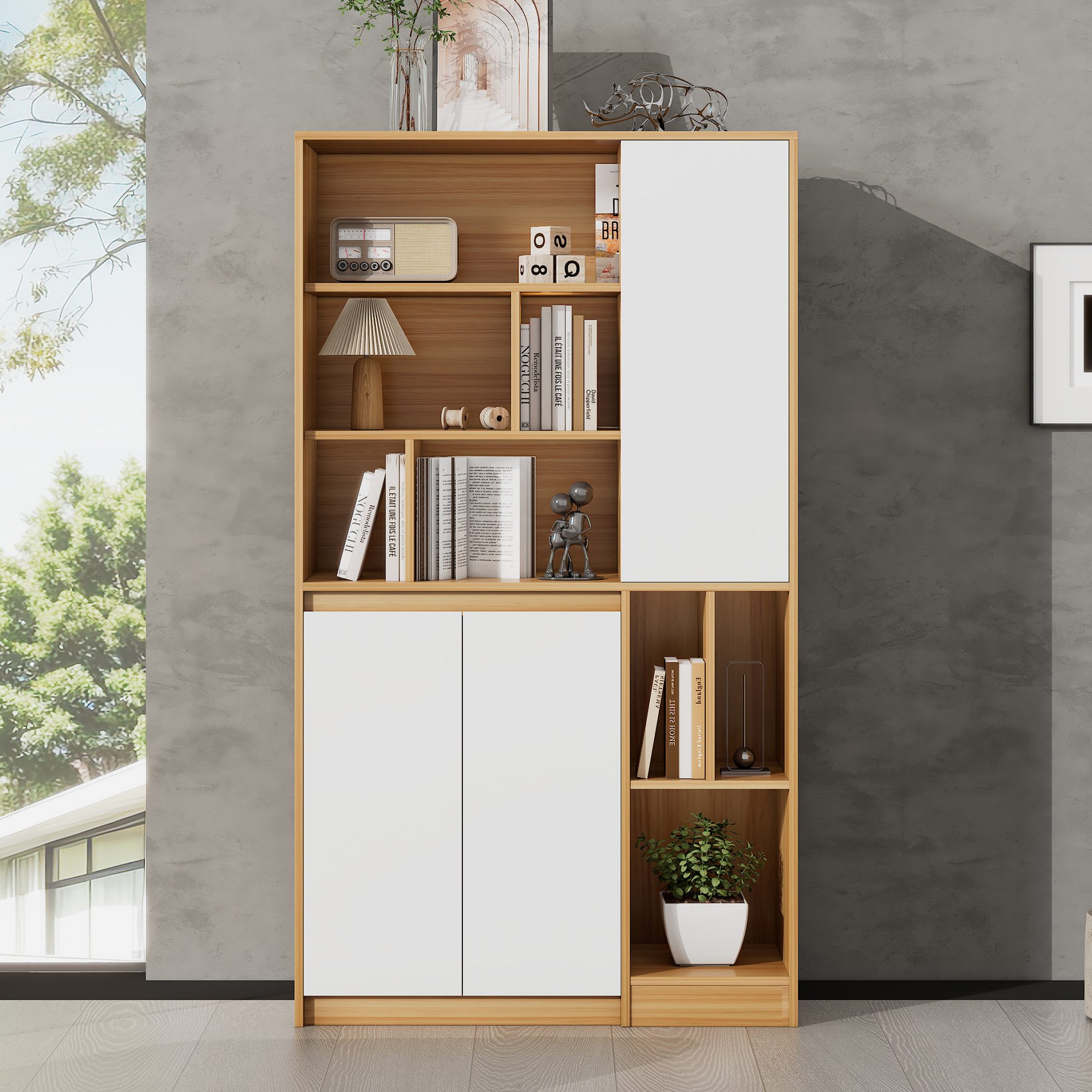 TavilaEcon Bücherregal mit 3 Türen und günstig online kaufen
