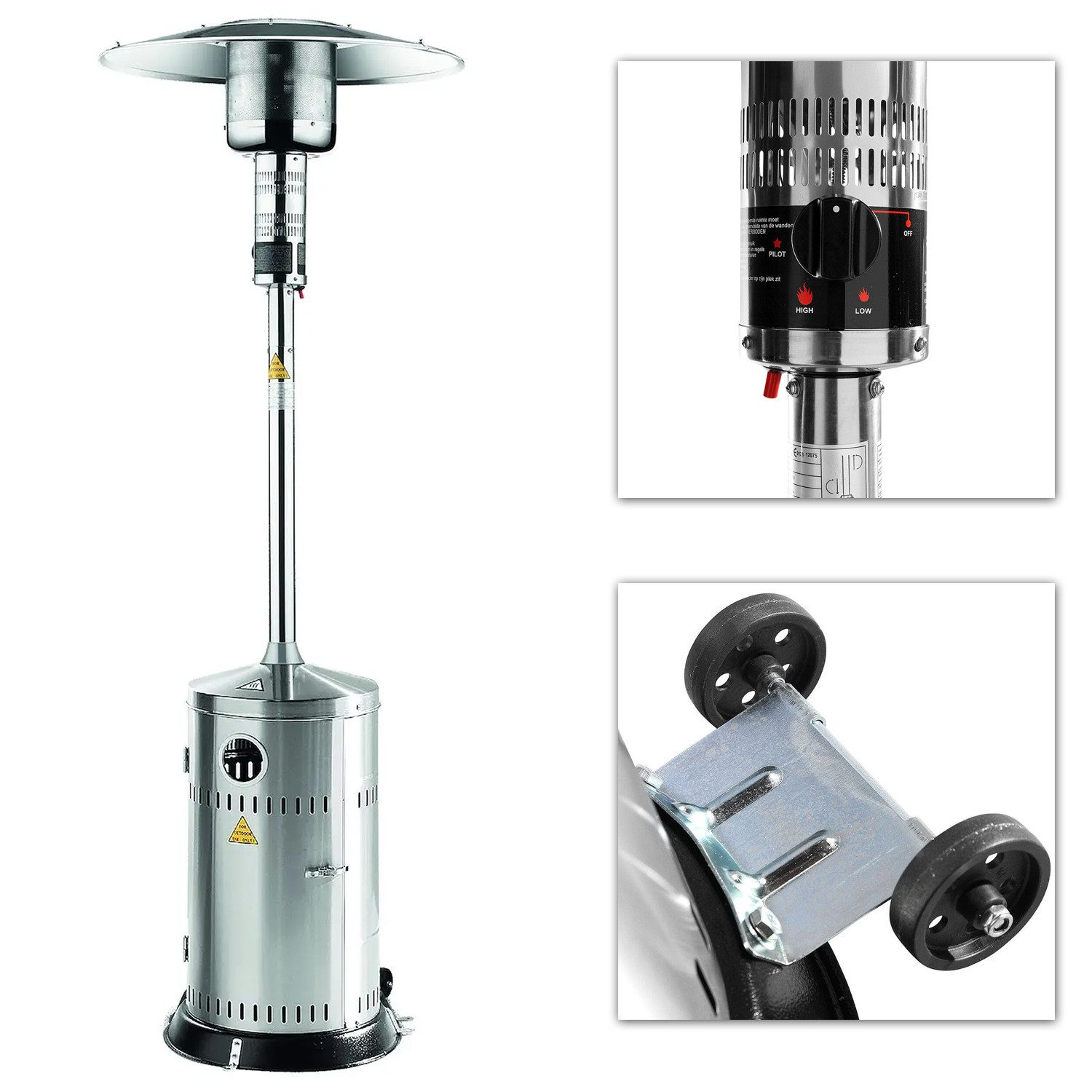 Home4Living Heizgerät Heizpilz Heizstrahler Terrassenheizung Edelstahl 12,5 günstig online kaufen