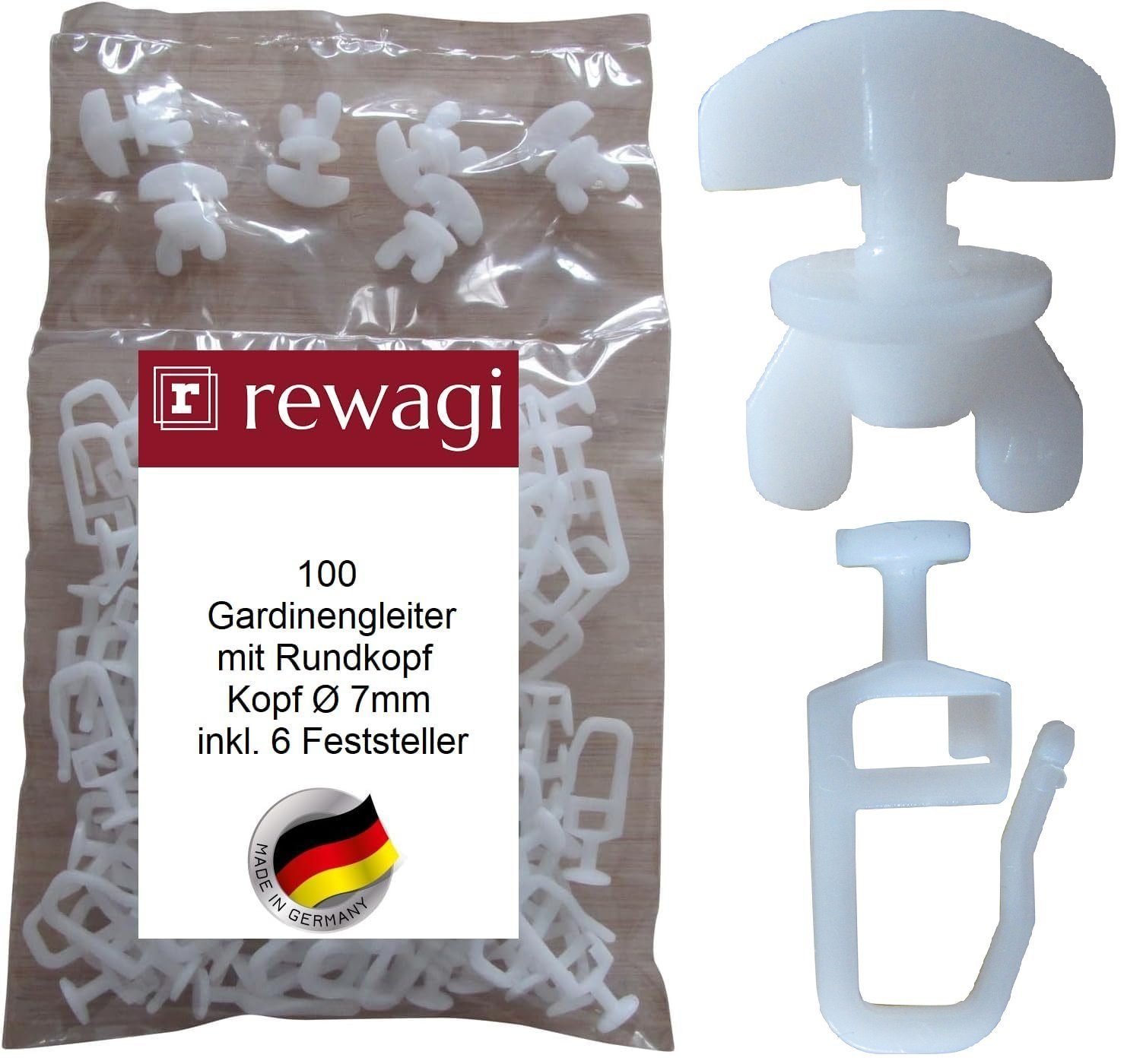 rewagi Gardinengleiter 100 Gardinengleiter mit Rundkopf günstig online kaufen