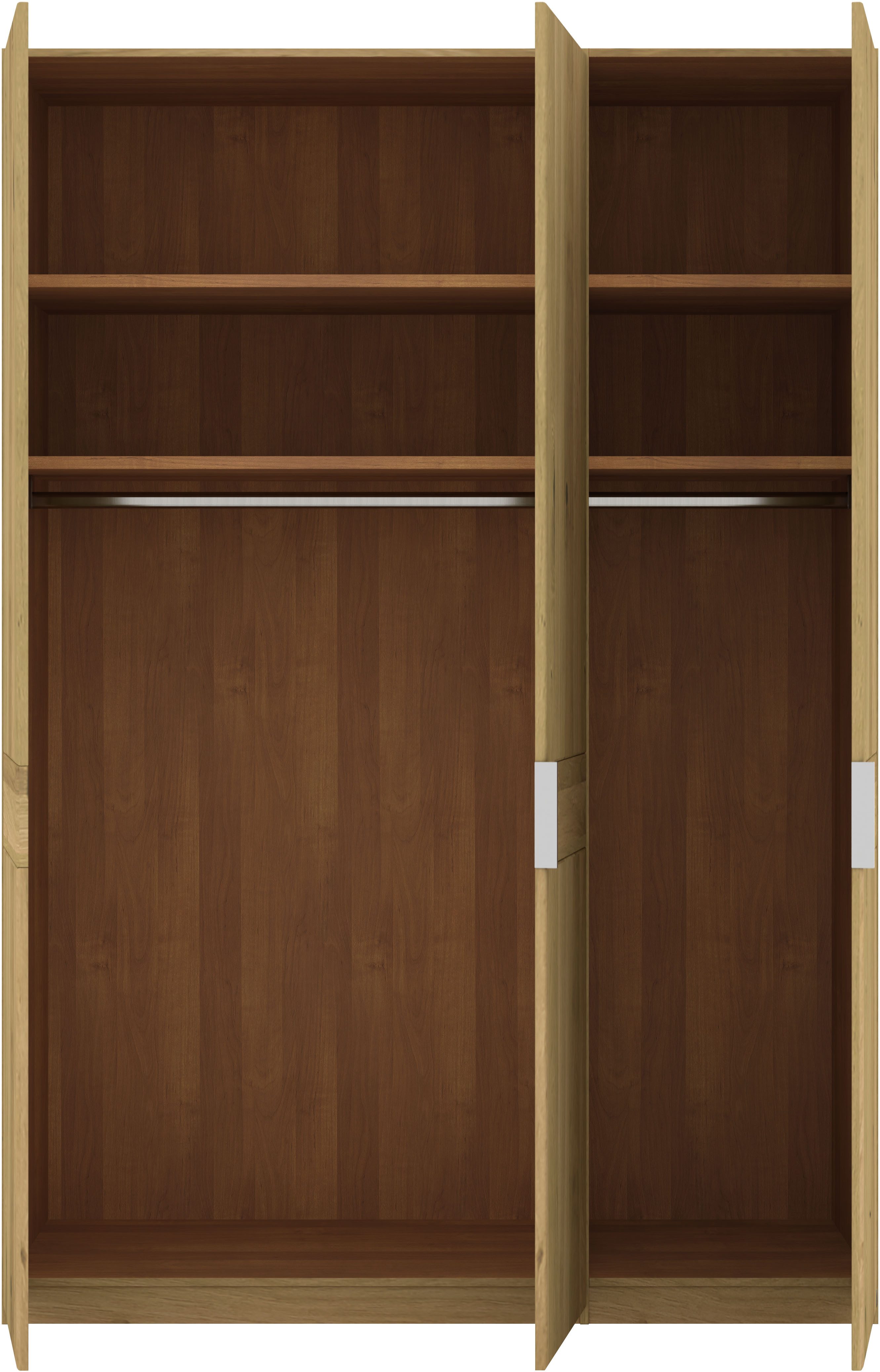 Musterring Kleiderschrank Savona, Kleiderschrank, Schrank, Garderobe, teilmassiv Eiche (mit Türdämpfern, in 5 Breiten & 2 Höhen, extra Böden, MADE IN GERMANY) Türen in Bianco-Eiche massiv, mit Querriegel, verschiedene Größen