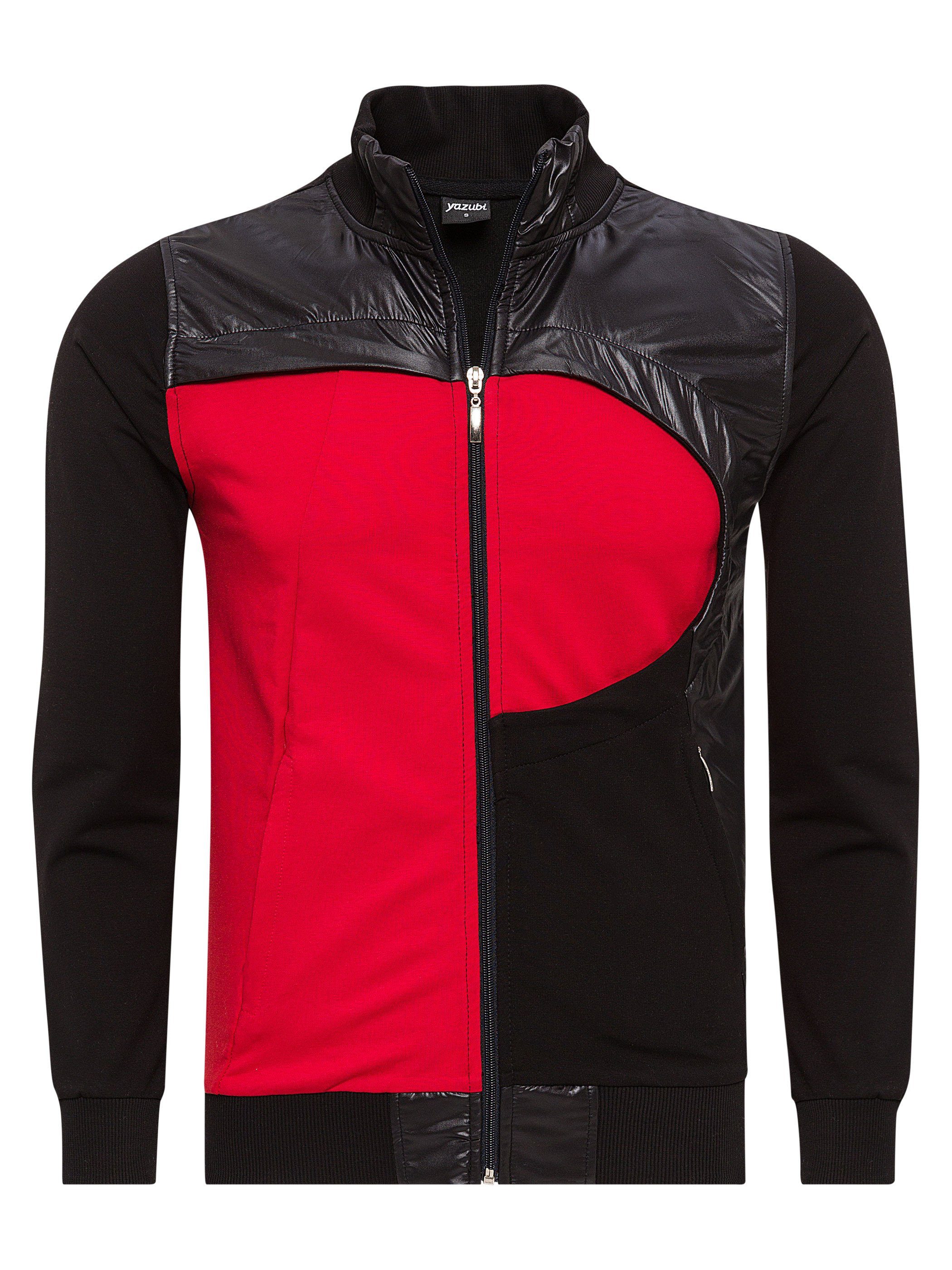 Sweatjacke Mit Jacket Yazubi / Black/Red) ( Diego rot Reißverschluss Schwarz