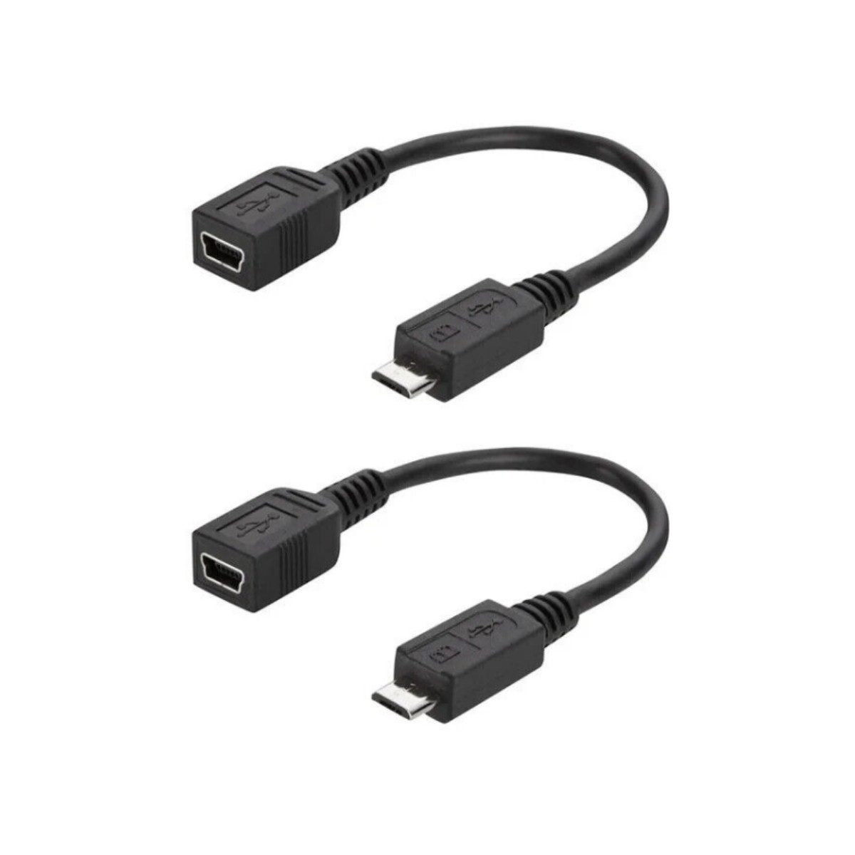 Belkin 2X Mini USB-B auf Micro-USB Adapter 2er Set USB 2.0 5-Pin Adapter USB-Kabel, (10 cm), Stecker Datenkabel USB-B Micro-USB Konverter