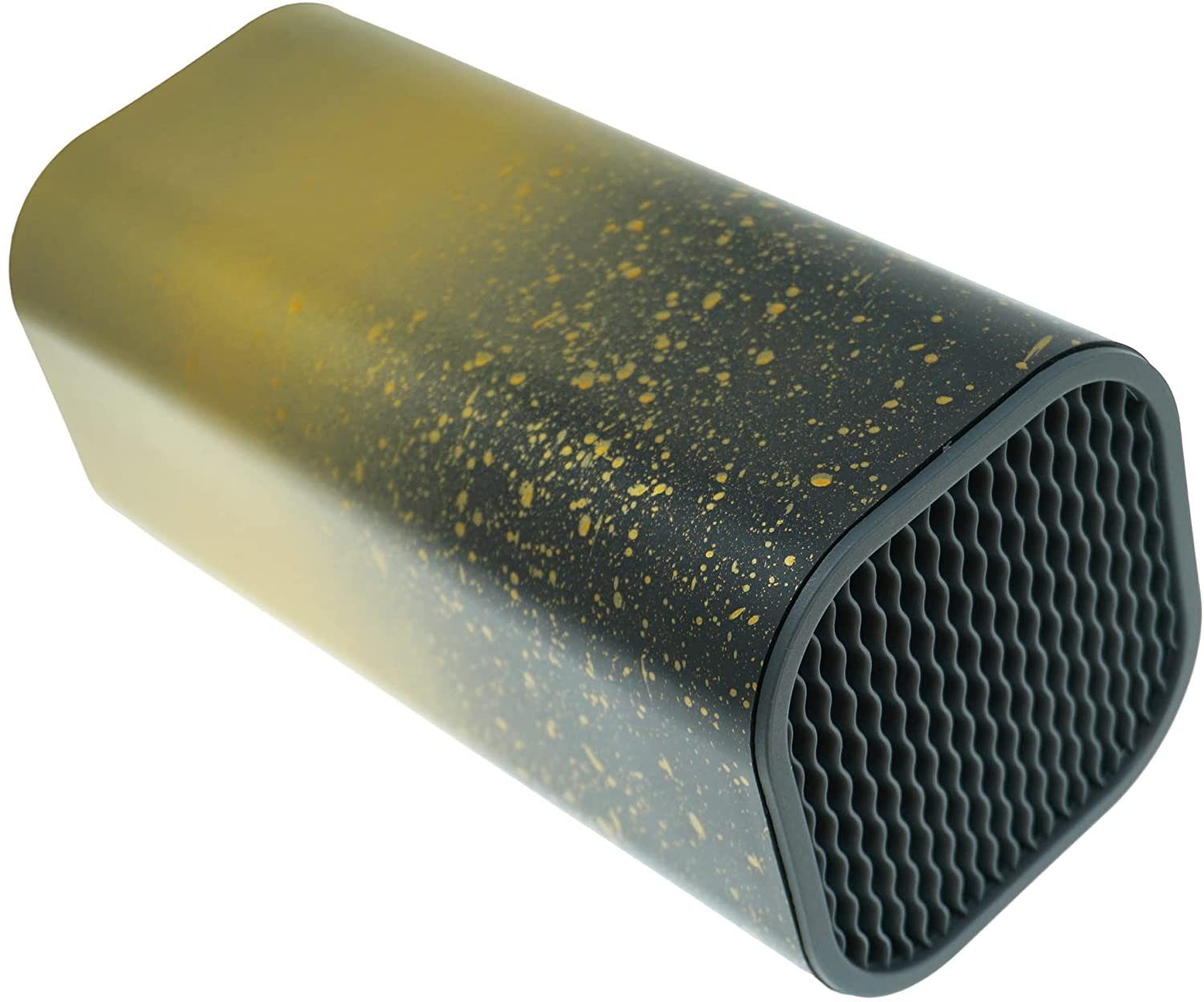 Lashuma Messerblock Gold (1tlg), Kochmesser Block 10x10 cm Höhe: 22 cm, Große Messeraufbewahrung