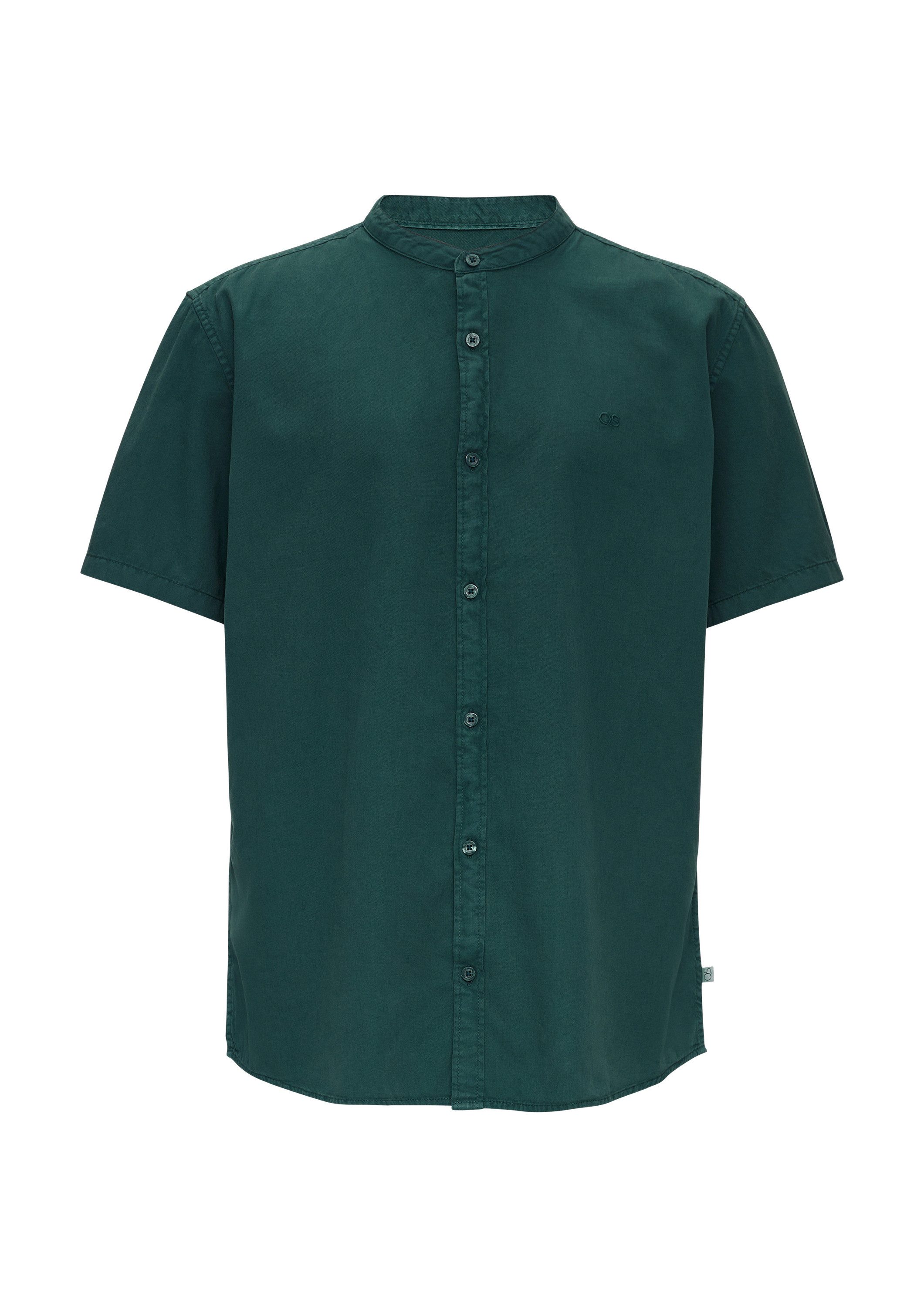 QS Kurzarmhemd Hemd Hemd mit Stehkragen und Garment Dye günstig online kaufen