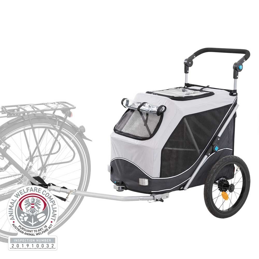 Tierfahrradkorb Trixie Fahrrad-Anhänger für Hunde - grau/schwarz Größe: M